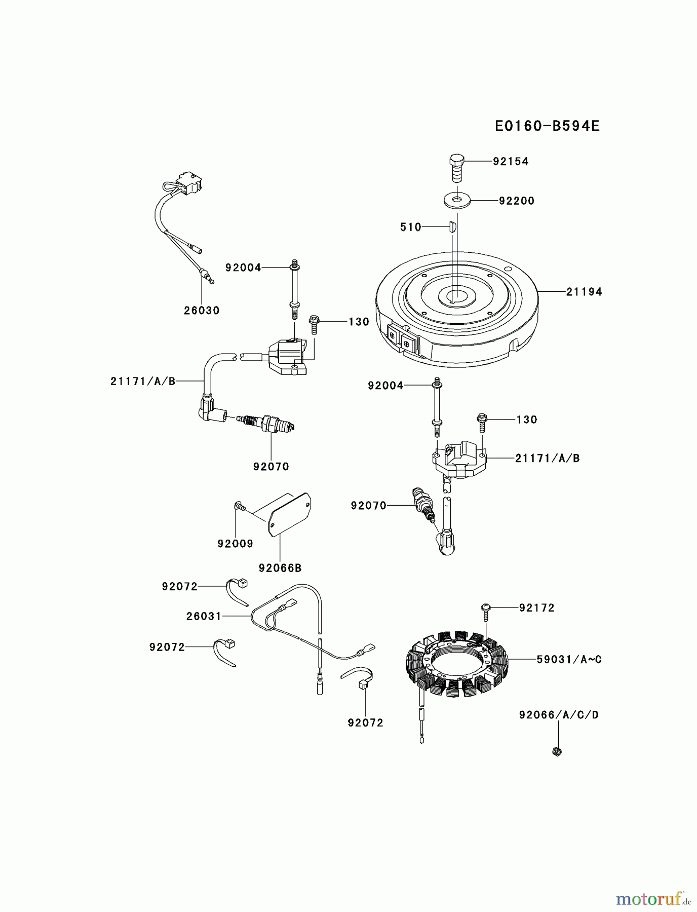  Kawasaki Motoren Motoren Vertikal FH641V - DS25 bis FS481V - BS13 FS481V-AS19 - Kawasaki FS481V 4-Stroke Engine ELECTRIC-EQUIPMENT