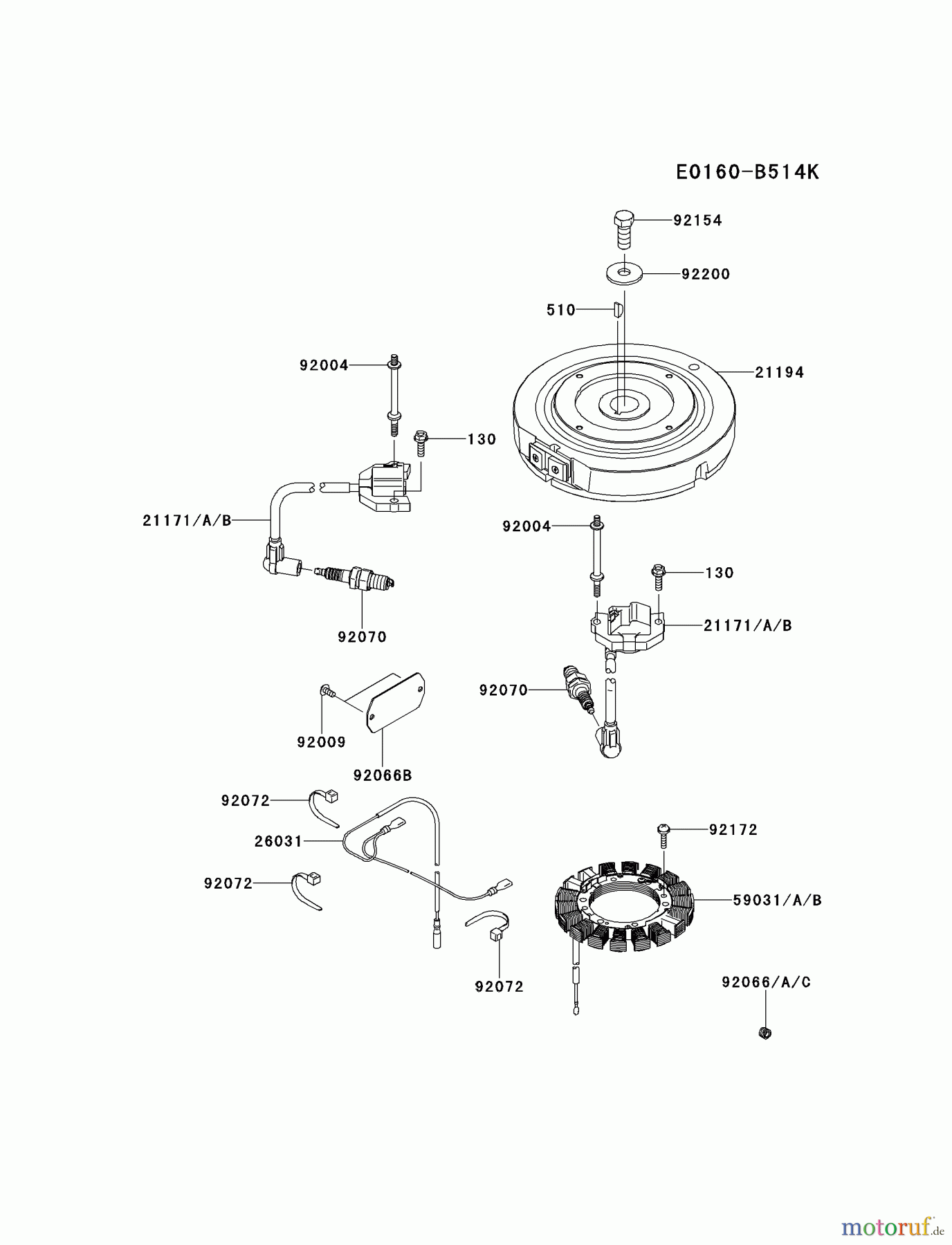  Kawasaki Motoren Motoren Vertikal FH641V - DS25 bis FS481V - BS13 FS481V-AS52 - Kawasaki FS481V 4-Stroke Engine ELECTRIC-EQUIPMENT