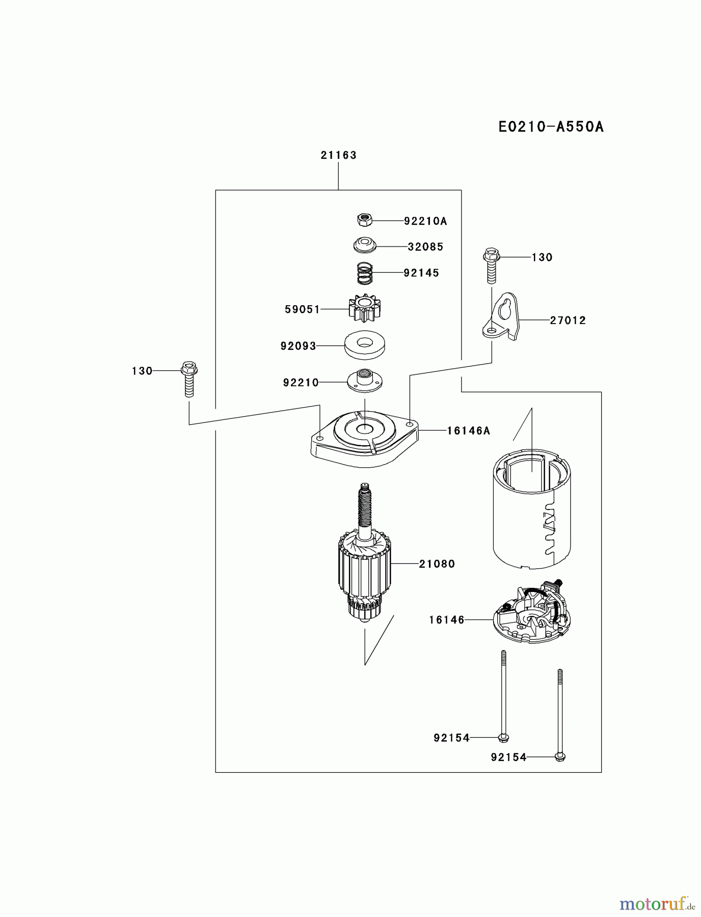  Kawasaki Motoren Motoren Vertikal FH641V - DS25 bis FS481V - BS13 FS481V-AS53 - Kawasaki FS481V 4-Stroke Engine STARTER