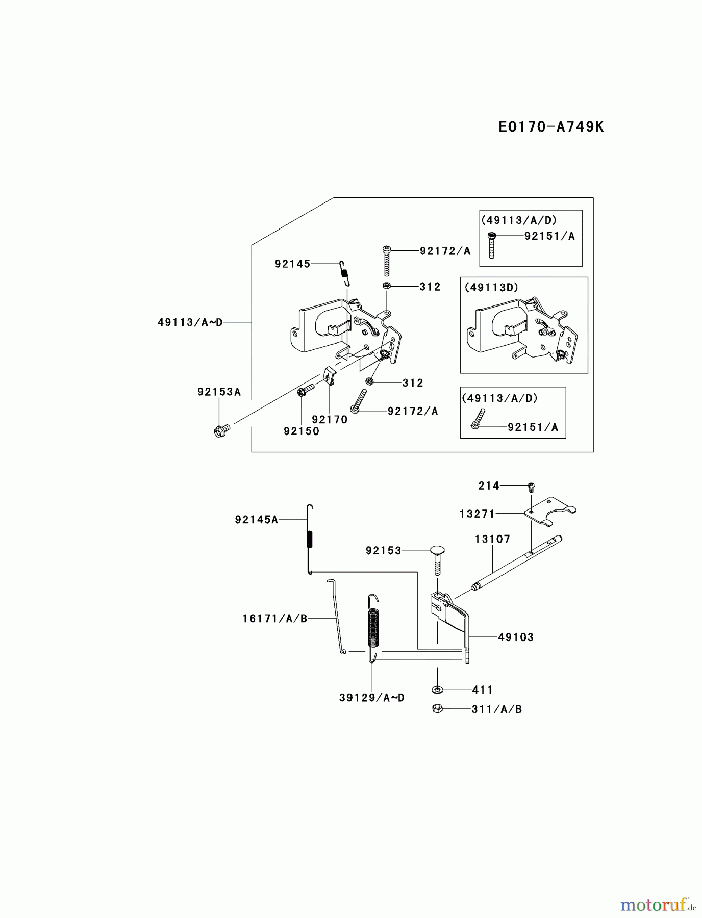  Kawasaki Motoren Motoren Vertikal FH641V - DS25 bis FS481V - BS13 FS481V-AS00 - Kawasaki FS481V 4-Stroke Engine CONTROL-EQUIPMENT