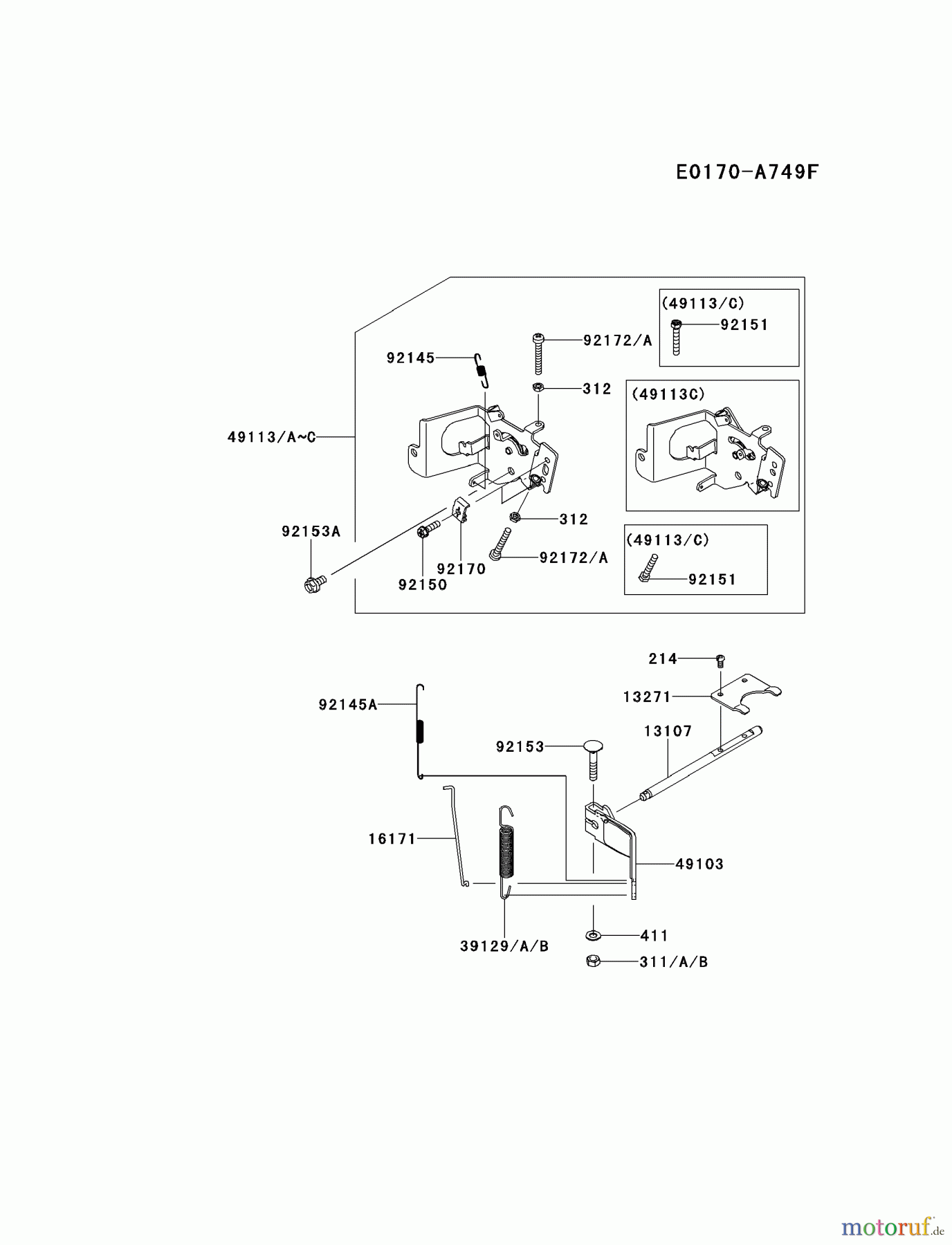  Kawasaki Motoren Motoren Vertikal FH641V - DS25 bis FS481V - BS13 FS481V-BS06 - Kawasaki FS481V 4-Stroke Engine CONTROL-EQUIPMENT