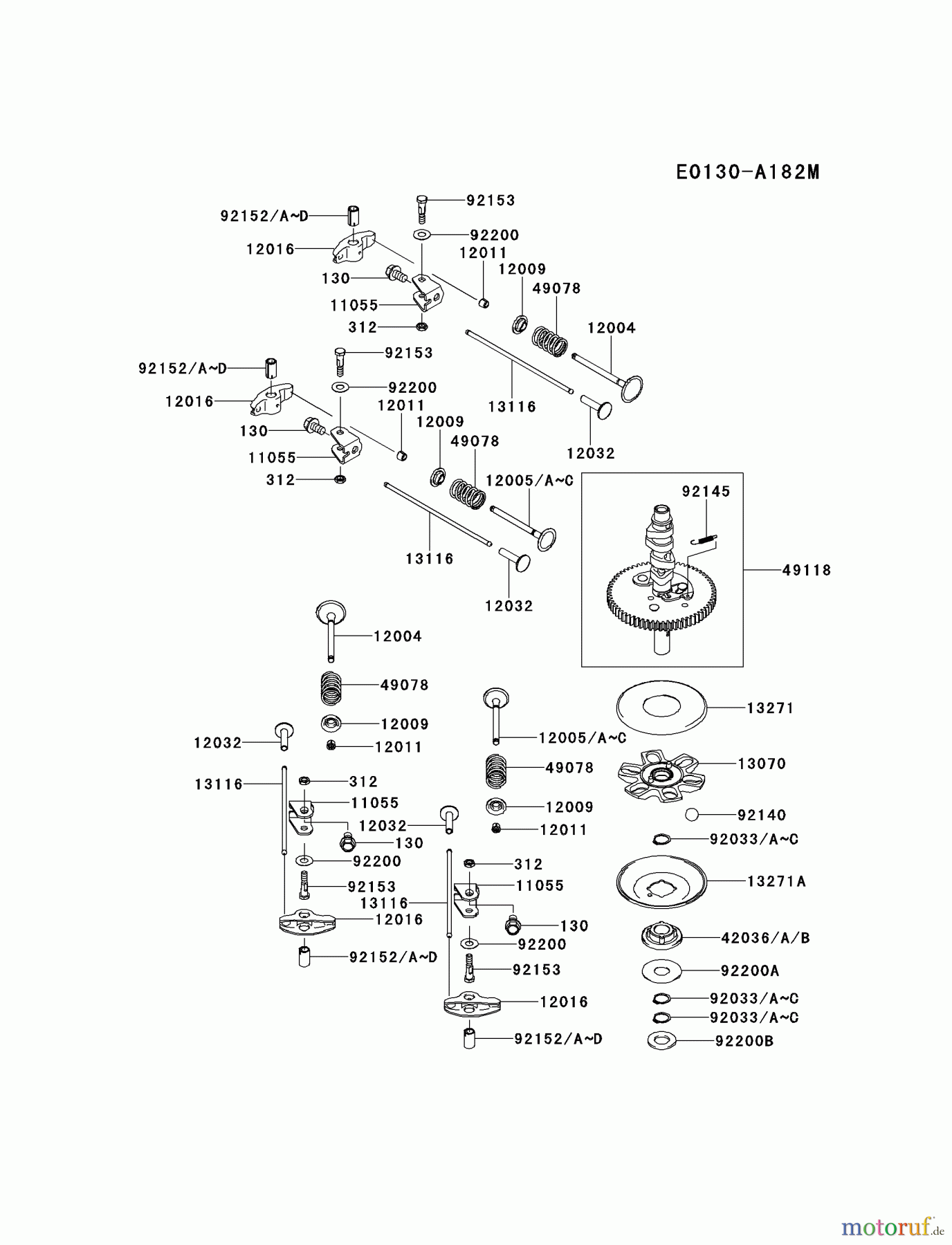  Kawasaki Motoren Motoren Vertikal FH641V - DS25 bis FS481V - BS13 FS481V-BS06 - Kawasaki FS481V 4-Stroke Engine VALVE/CAMSHAFT