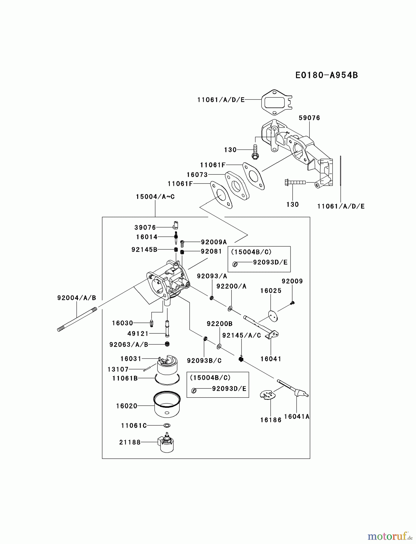  Kawasaki Motoren Motoren Vertikal FH641V - DS25 bis FS481V - BS13 FS481V-AS13 - Kawasaki FS481V 4-Stroke Engine CARBURETOR #2