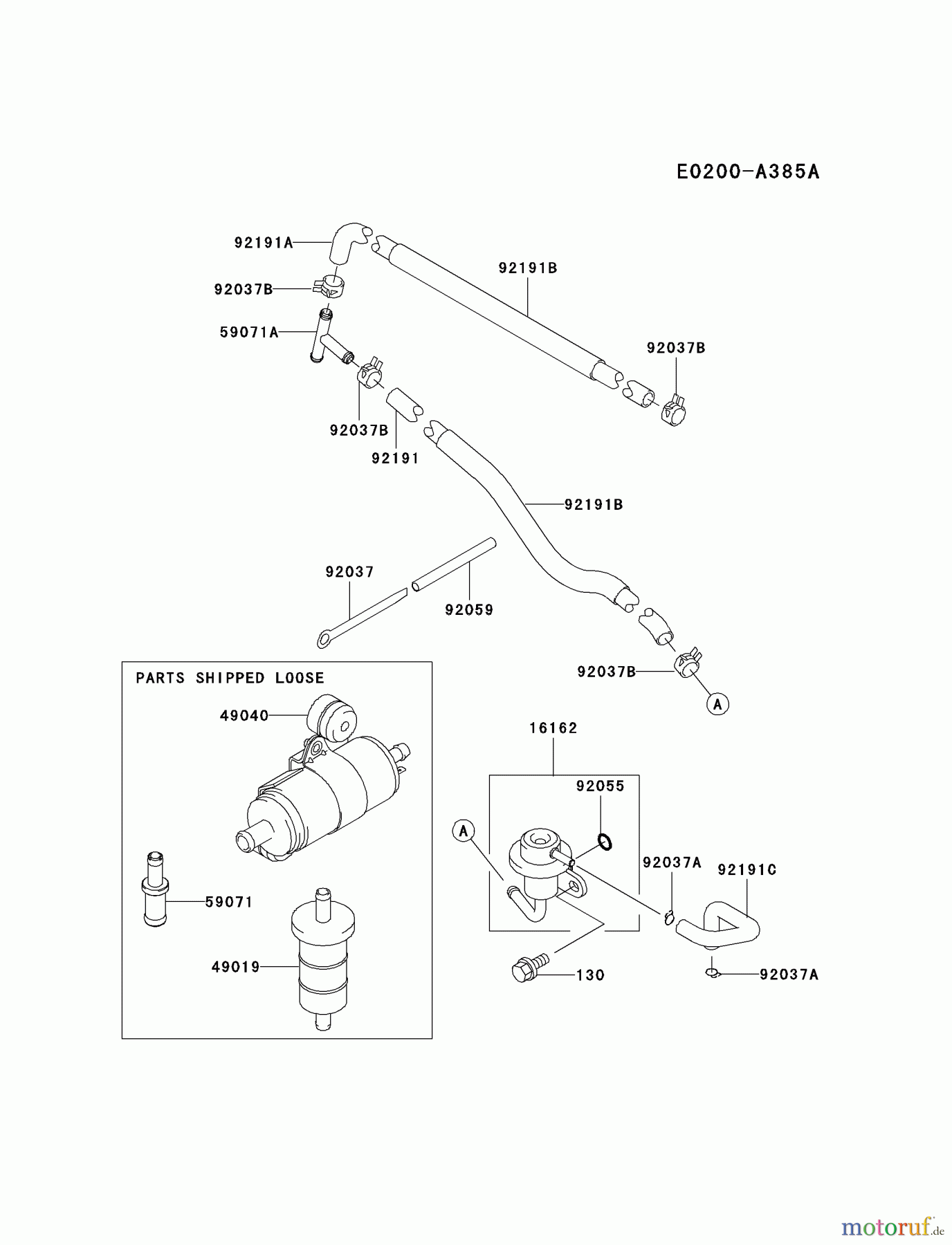  Kawasaki Motoren Motoren, Horizontal FD791D-AS01 - Kawasaki FD791D 4-Stroke Engine FUEL-TANK/FUEL-VALVE