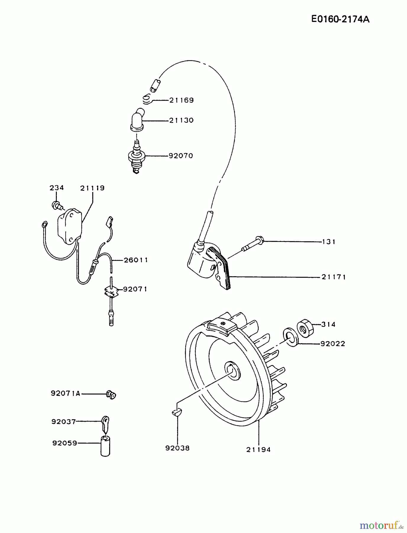  Kawasaki Motoren Motoren, Horizontal FA210D-AS21 - Kawasaki FA210D 4-Stroke Engine ELECTRIC-EQUIPMENT