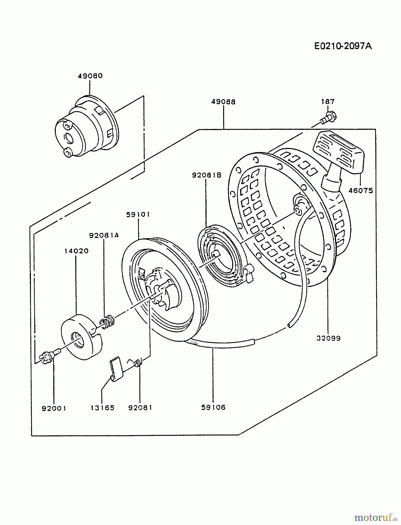  Kawasaki Motoren Motoren, Horizontal FA210D-AS21 - Kawasaki FA210D 4-Stroke Engine STARTER