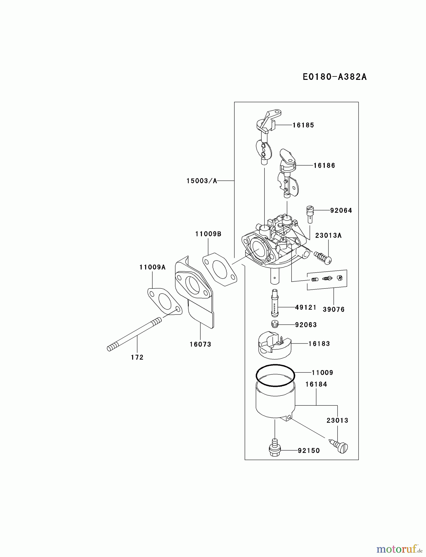  Kawasaki Motoren Motoren, Horizontal FE250D-AS07 - Kawasaki FE250D 4-Stroke Engine CARBURETOR