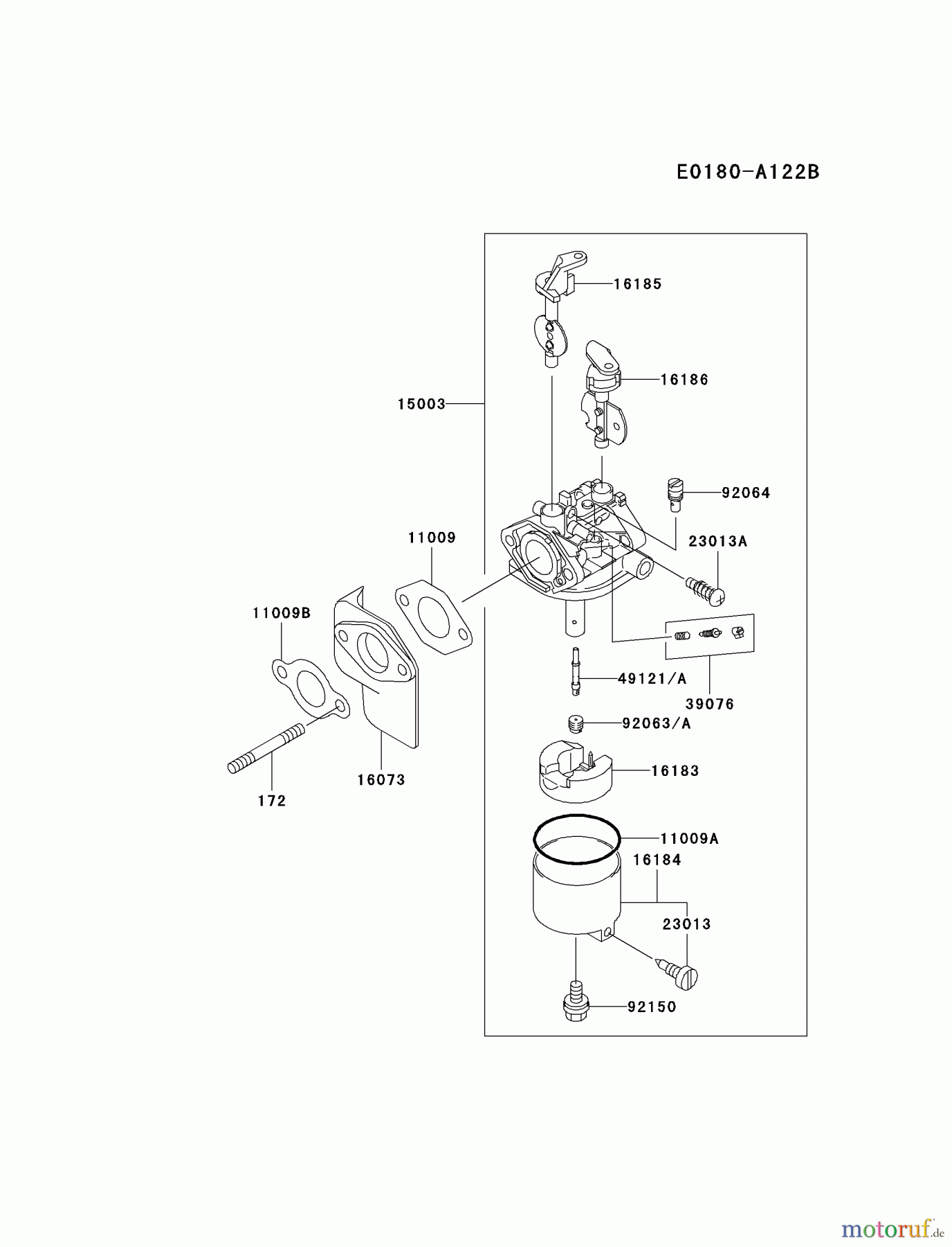  Kawasaki Motoren Motoren, Horizontal FE290D-AS14 - Kawasaki FE290D 4-Stroke Engine CARBURETOR