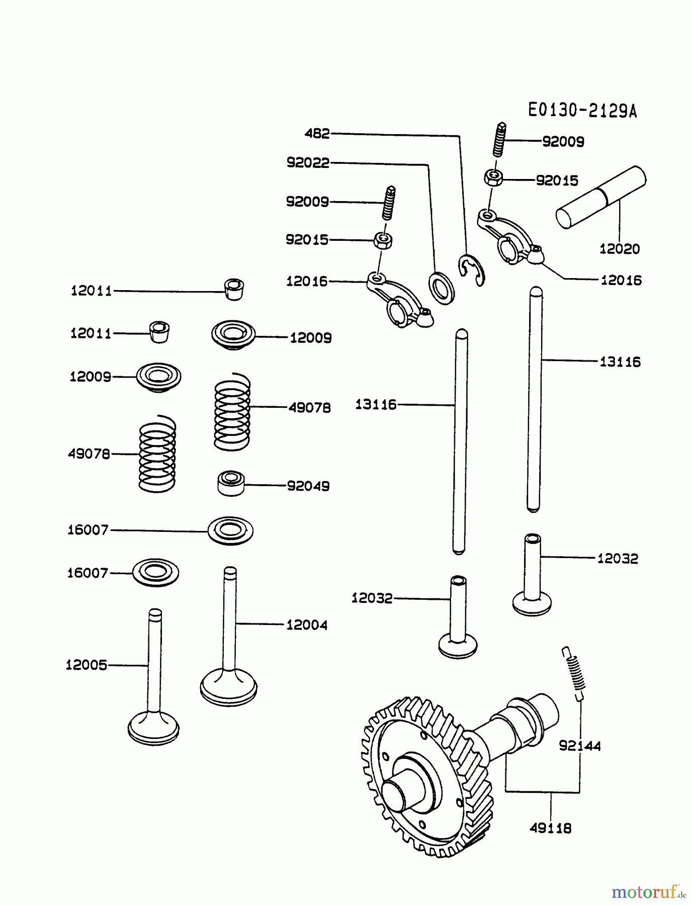  Kawasaki Motoren Motoren, Horizontal FE290D-BS02 - Kawasaki FE290D 4-Stroke Engine VALVE/CAMSHAFT