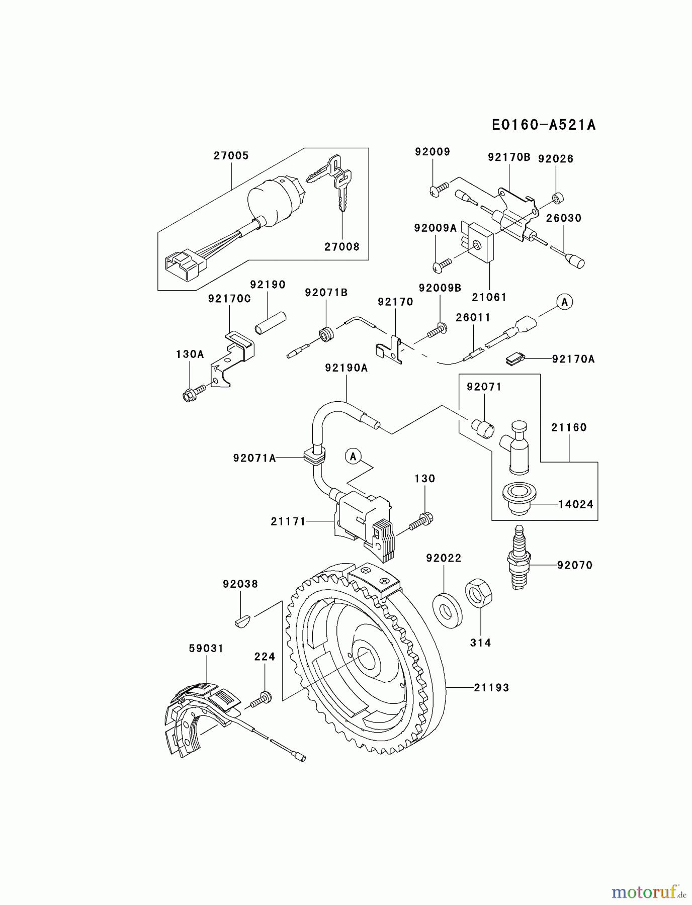  Kawasaki Motoren Motoren, Horizontal FE350D-AS17 - Kawasaki FE350D 4-Stroke Engine ELECTRIC-EQUIPMENT