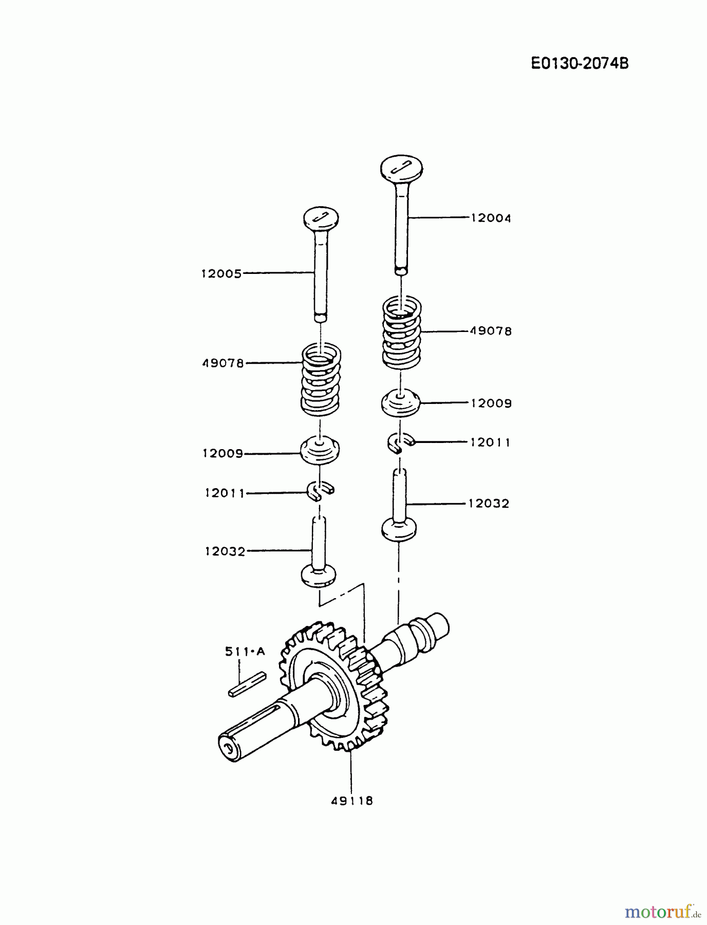  Kawasaki Motoren Motoren, Horizontal FG150G-AS00 - Kawasaki FG150G 4-Stroke Engine VALVE/CAMSHAFT