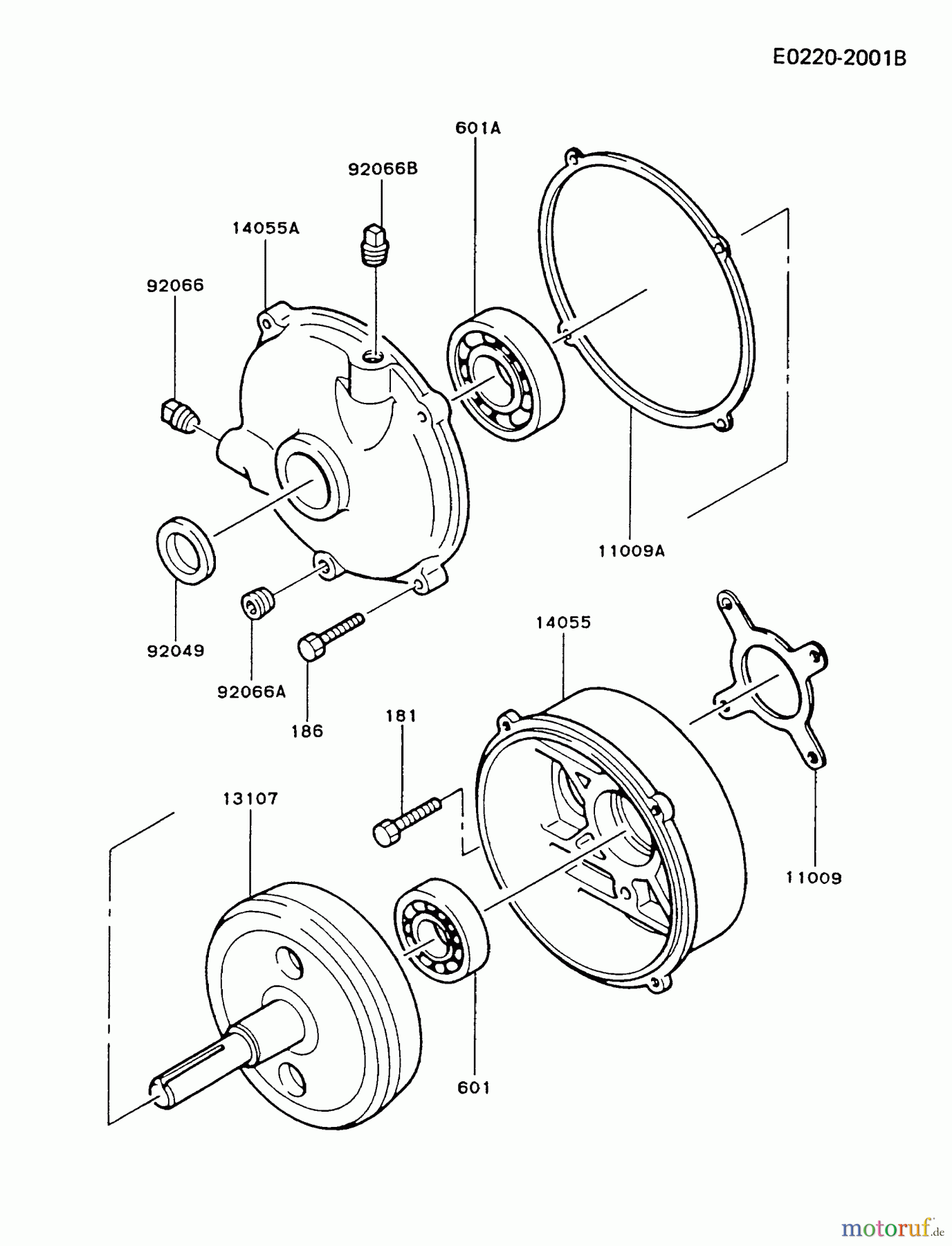  Kawasaki Motoren Motoren, Horizontal FA130R-FS00 - Kawasaki FA130R 4-Stroke Engine P.T.O-EQUIPMENT