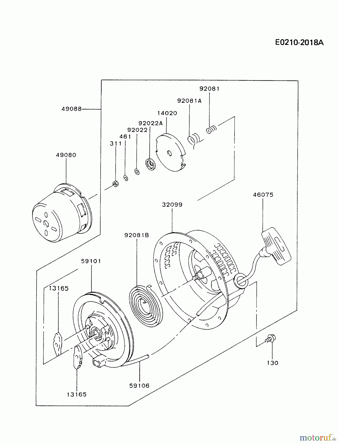  Kawasaki Motoren Motoren, Horizontal FG300D-DS05 - Kawasaki FG300D 4-Stroke Engine STARTER