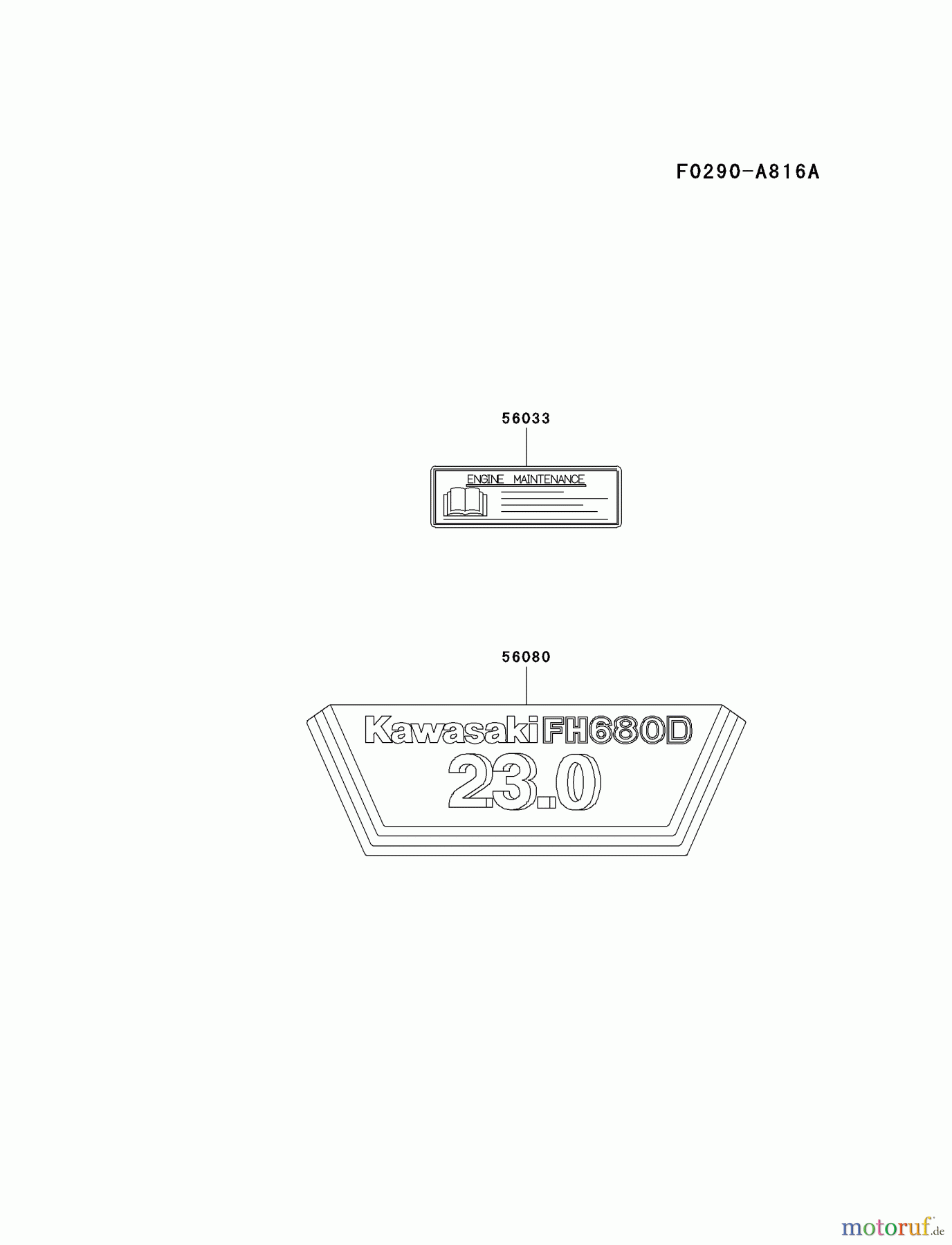  Kawasaki Motoren Motoren, Horizontal FH680D-AS01 - Kawasaki FH680D 4-Stroke Engine LABEL