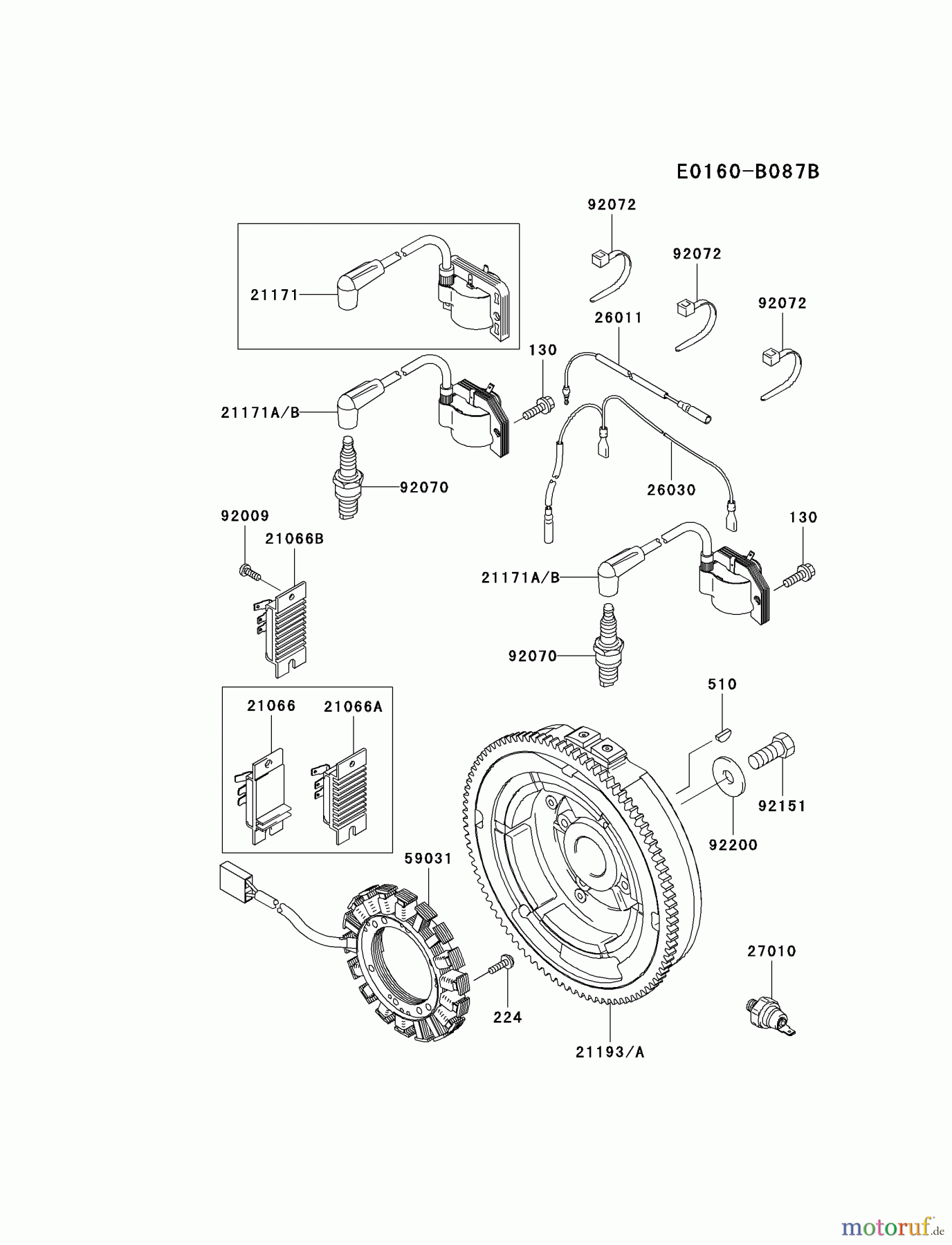  Kawasaki Motoren Motoren, Horizontal FH721D-AS07 - Kawasaki FH721D 4-Stroke Engine ELECTRIC-EQUIPMENT