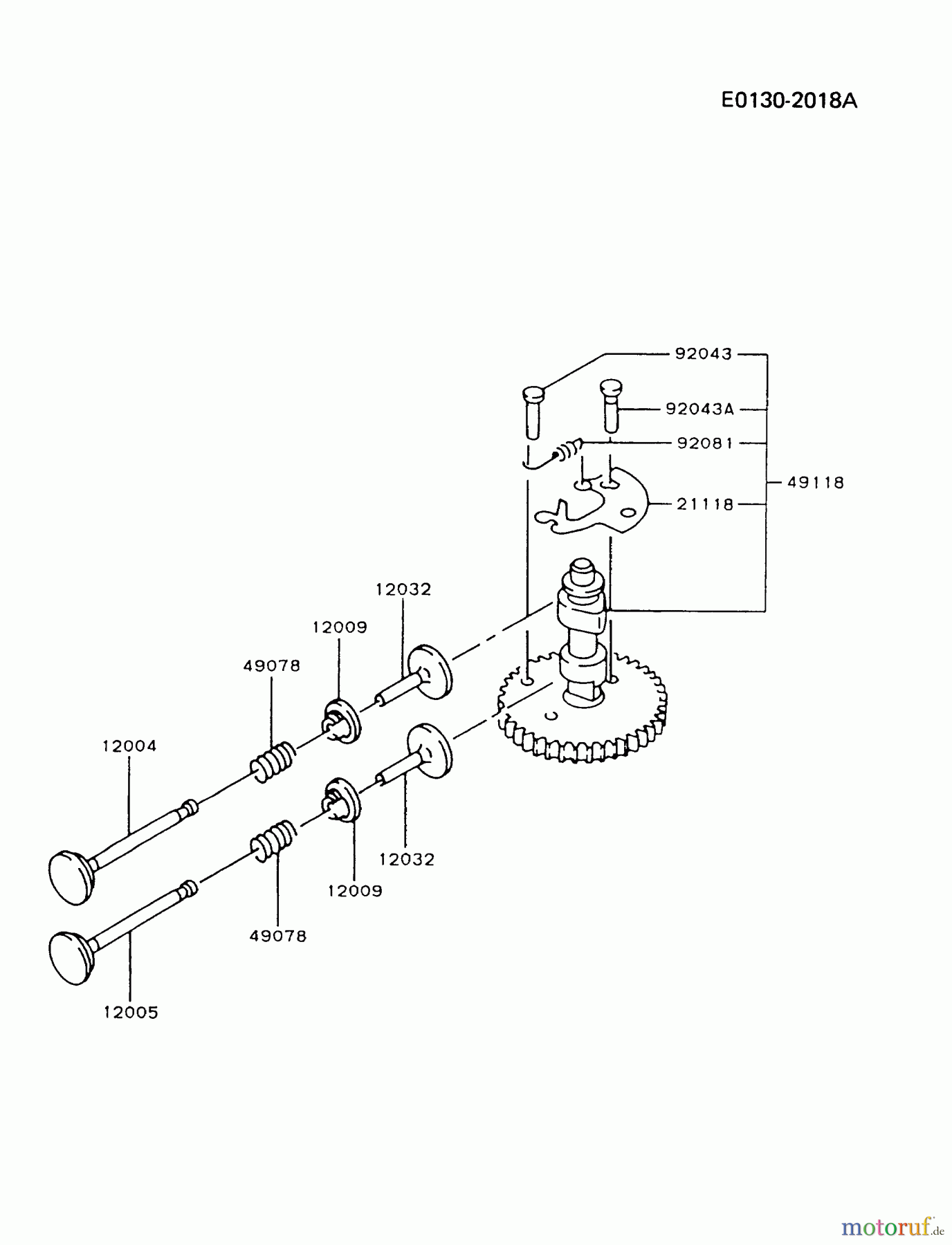  Kawasaki Motoren Motoren Vertikal FA210V - AS02 bis FH641V - DS24 FA210V-BS01 - Kawasaki FA210V 4-Stroke Engine VALVE/CAMSHAFT