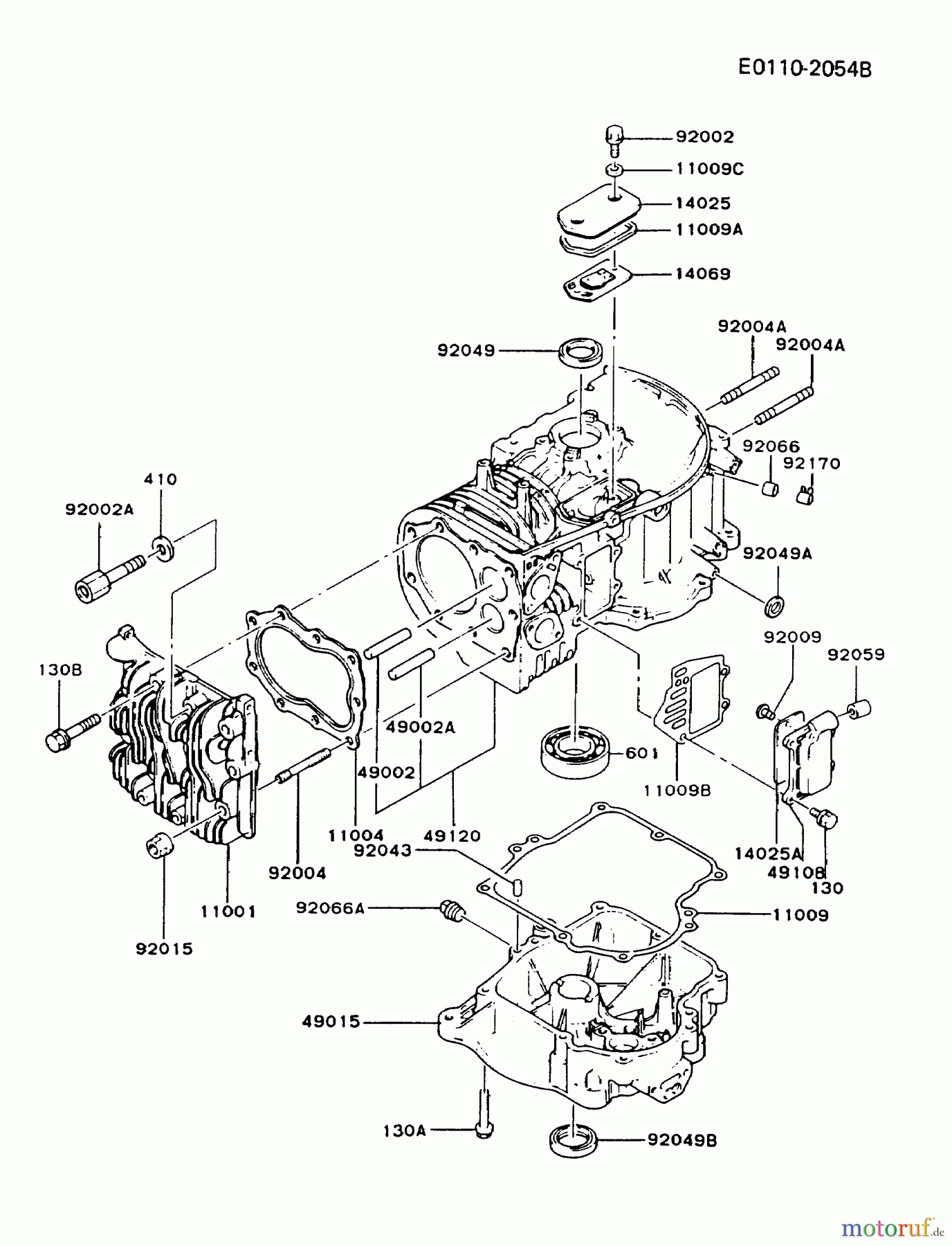  Kawasaki Motoren Motoren Vertikal FA210V - AS02 bis FH641V - DS24 FB460V-AS30 - Kawasaki FB460V 4-Stroke Engine CYLINDER/CRANKCASE