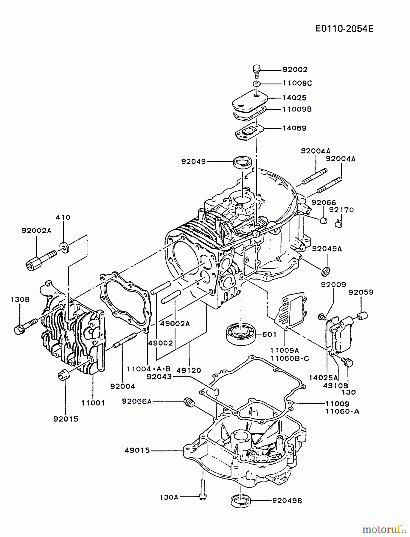  Kawasaki Motoren Motoren Vertikal FA210V - AS02 bis FH641V - DS24 FB460V-CS20 - Kawasaki FB460V 4-Stroke Engine CYLINDER/CRANKCASE