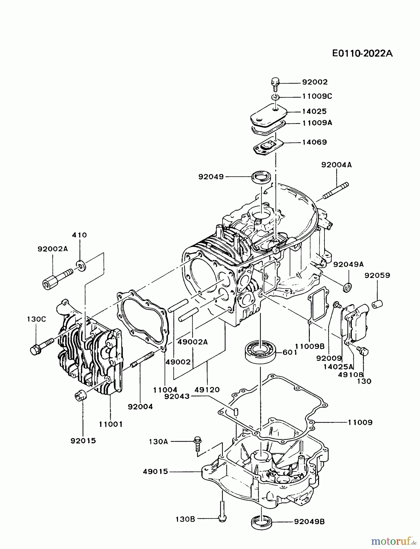  Kawasaki Motoren Motoren Vertikal FA210V - AS02 bis FH641V - DS24 FB460V-GS03 - Kawasaki FB460V 4-Stroke Engine CYLINDER/CRANKCASE