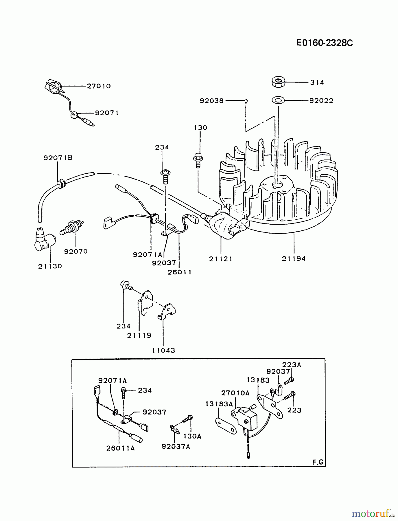  Kawasaki Motoren Motoren Vertikal FA210V - AS02 bis FH641V - DS24 FB460V-ES14 - Kawasaki FB460V 4-Stroke Engine ELECTRIC-EQUIPMENT