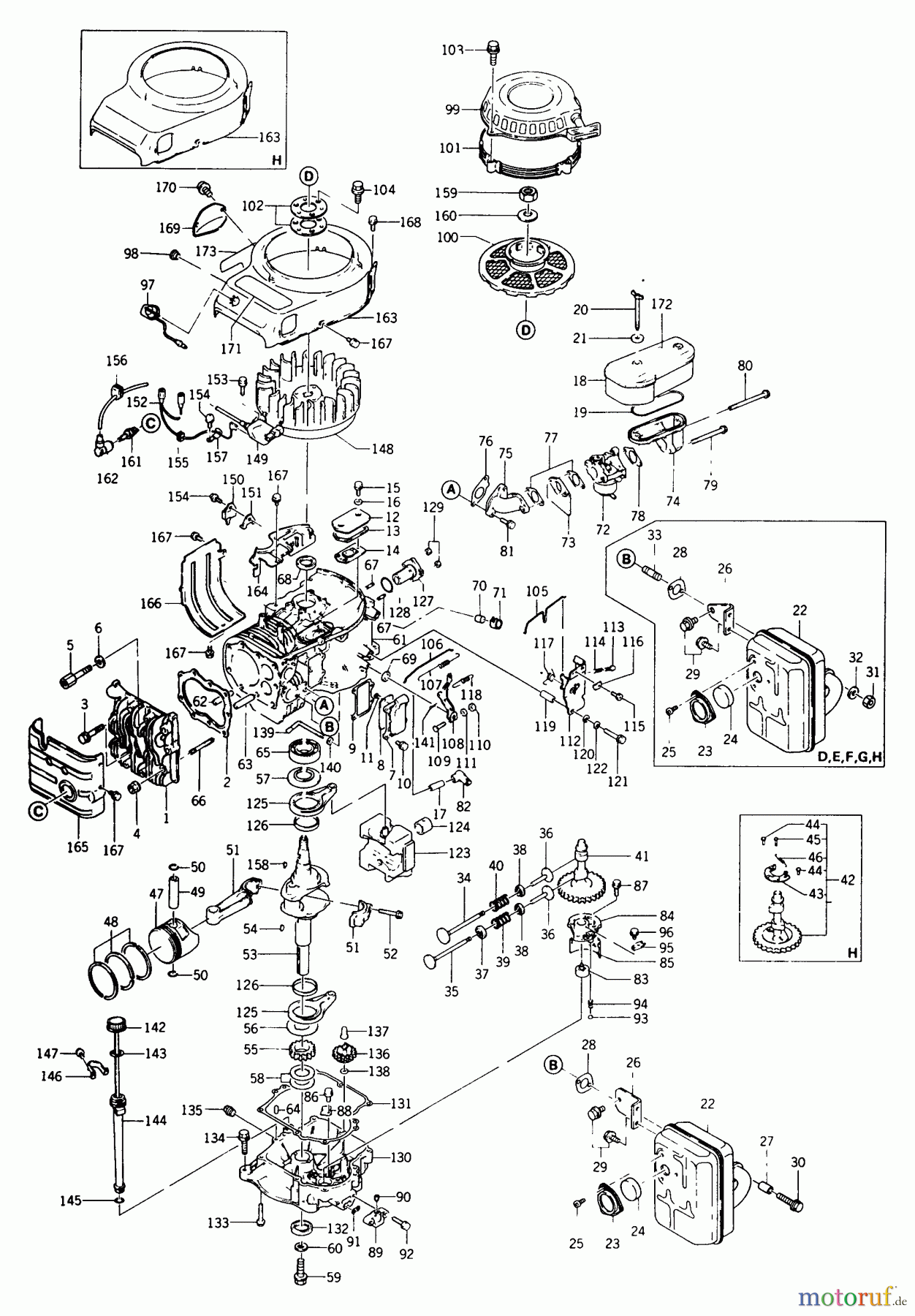  Kawasaki Motoren Motoren Vertikal FA210V - AS02 bis FH641V - DS24 FB460V-ES01 - Kawasaki FB460V 4-Stroke Engine General Assembly