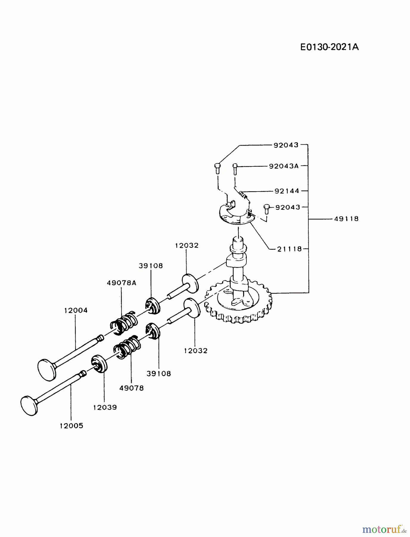  Kawasaki Motoren Motoren Vertikal FA210V - AS02 bis FH641V - DS24 FB460V-BS32 - Kawasaki FB460V 4-Stroke Engine VALVE/CAMSHAFT