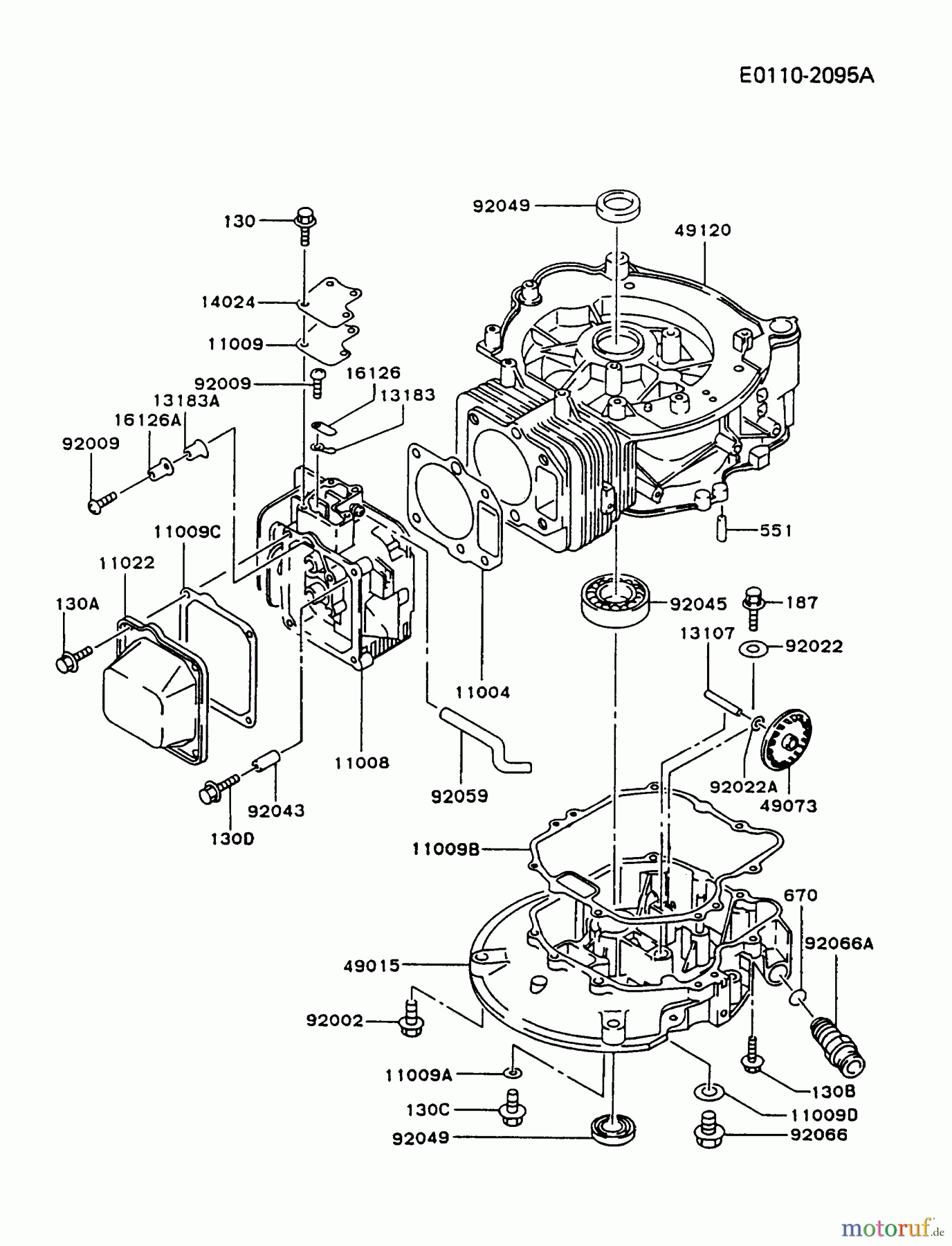  Kawasaki Motoren Motoren Vertikal FA210V - AS02 bis FH641V - DS24 FC150V-AS03 - Kawasaki FC150V 4-Stroke Engine CYLINDER/CRANKCASE