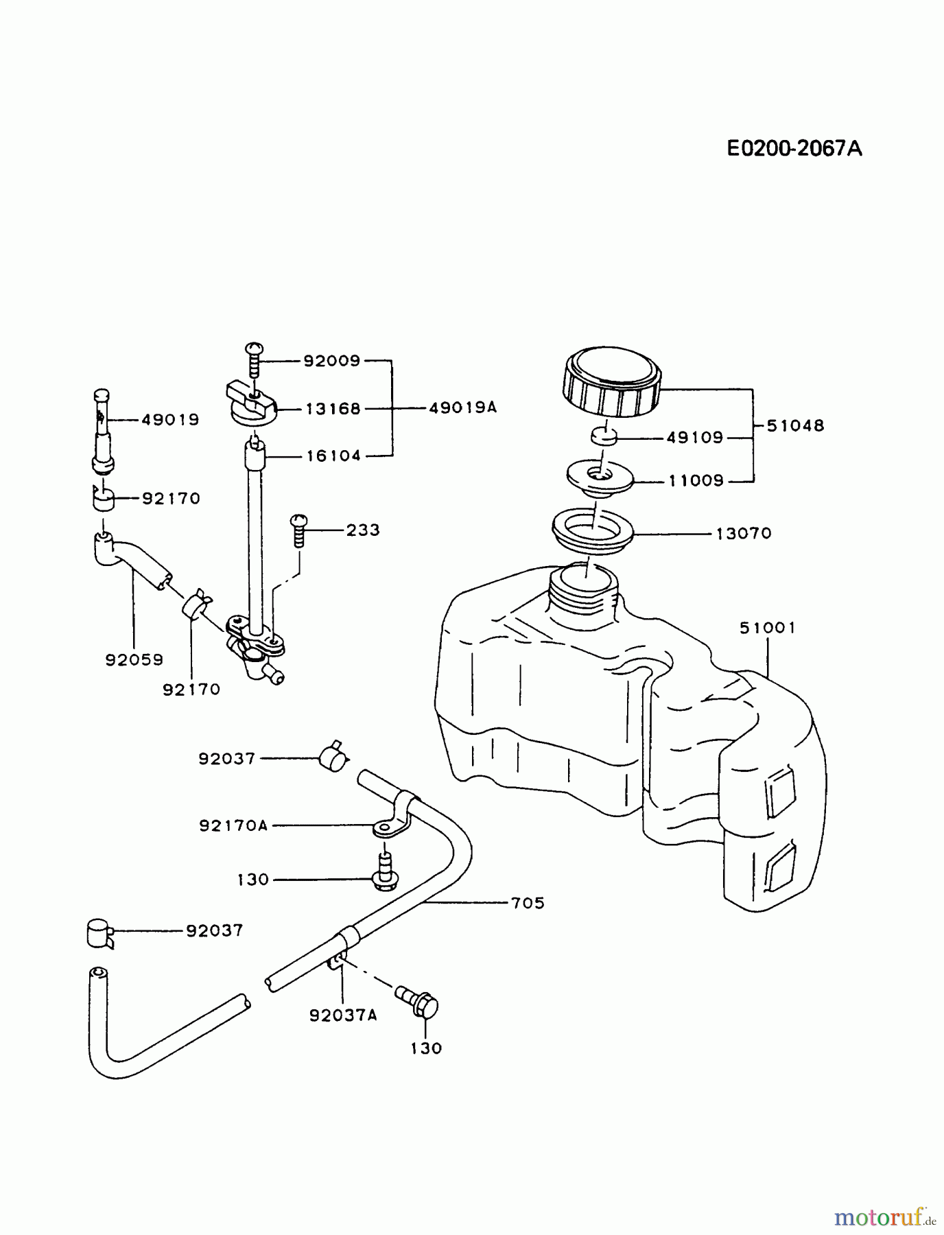  Kawasaki Motoren Motoren Vertikal FA210V - AS02 bis FH641V - DS24 FC150V-AS03 - Kawasaki FC150V 4-Stroke Engine FUEL-TANK/FUEL-VALVE