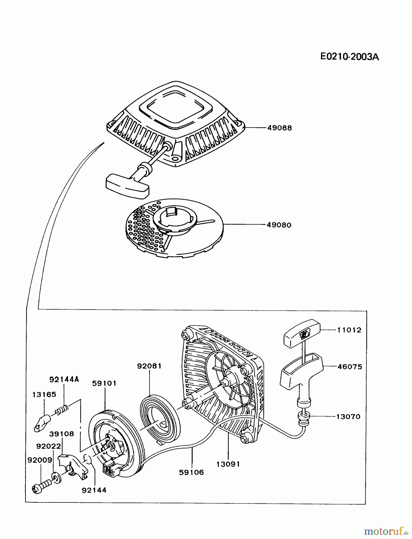  Kawasaki Motoren Motoren Vertikal FA210V - AS02 bis FH641V - DS24 FC150V-AS03 - Kawasaki FC150V 4-Stroke Engine STARTER