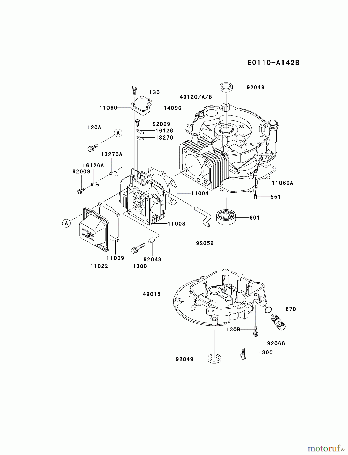  Kawasaki Motoren Motoren Vertikal FA210V - AS02 bis FH641V - DS24 FC150V-FS30 - Kawasaki FC150V 4-Stroke Engine CYLINDER/CRANKCASE