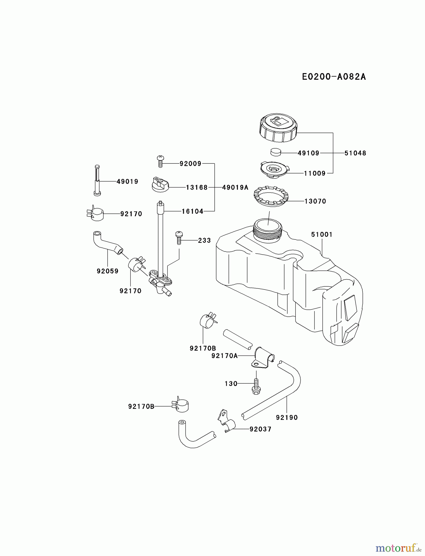  Kawasaki Motoren Motoren Vertikal FA210V - AS02 bis FH641V - DS24 FC150V-ES22 - Kawasaki FC150V 4-Stroke Engine FUEL-TANK/FUEL-VALVE