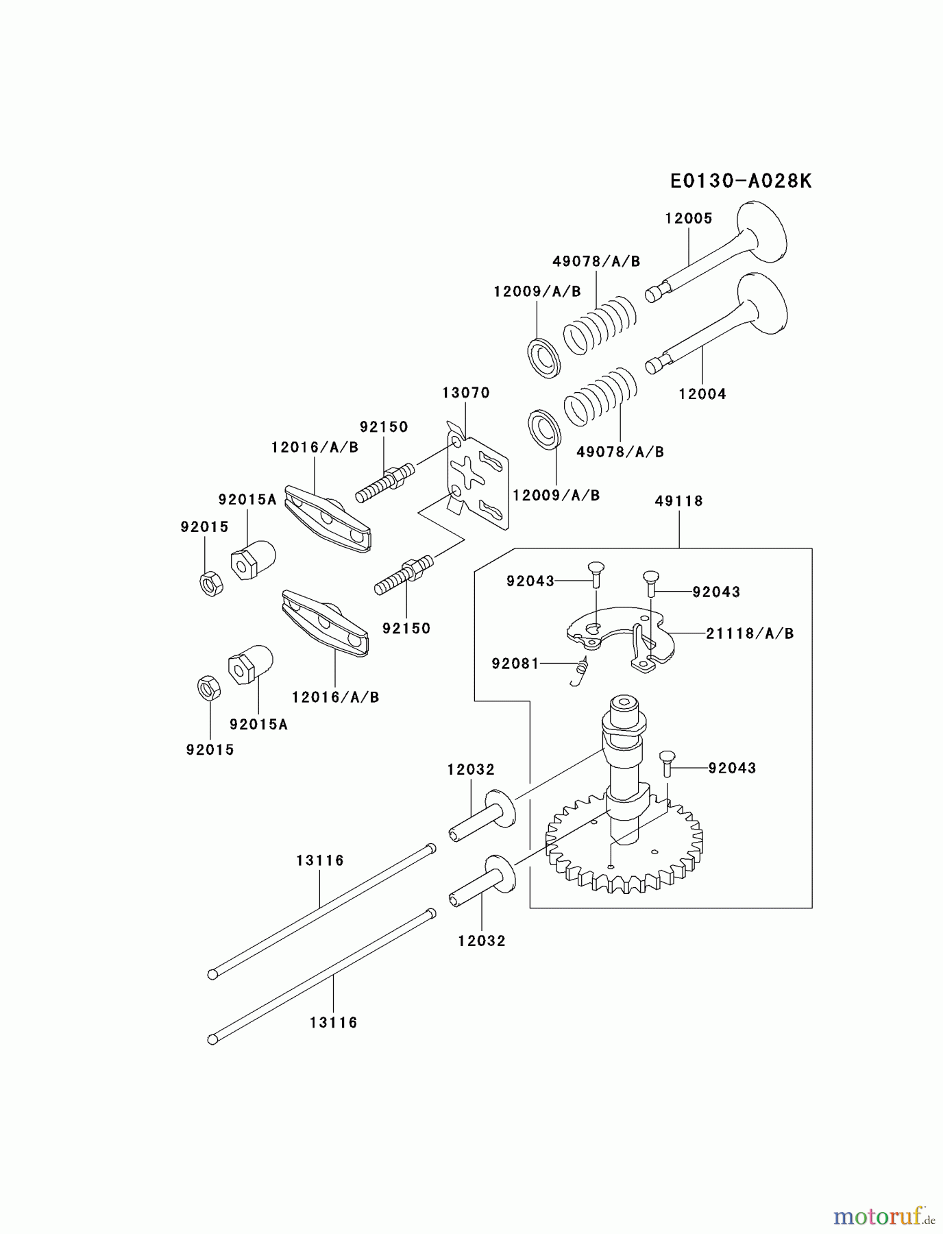  Kawasaki Motoren Motoren Vertikal FA210V - AS02 bis FH641V - DS24 FC150V-HS10 - Kawasaki FC150V 4-Stroke Engine VALVE/CAMSHAFT