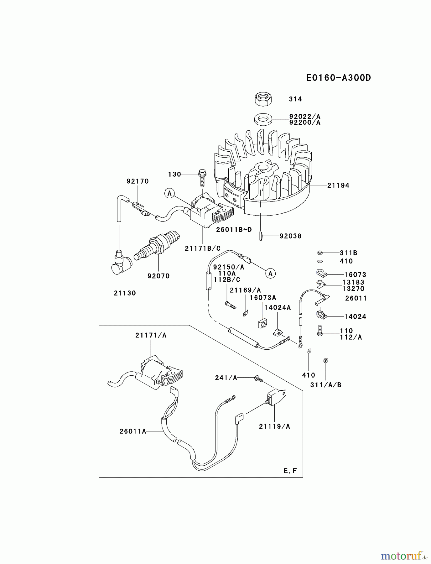  Kawasaki Motoren Motoren Vertikal FA210V - AS02 bis FH641V - DS24 FC150V-GS11 - Kawasaki FC150V 4-Stroke Engine ELECTRIC-EQUIPMENT #1