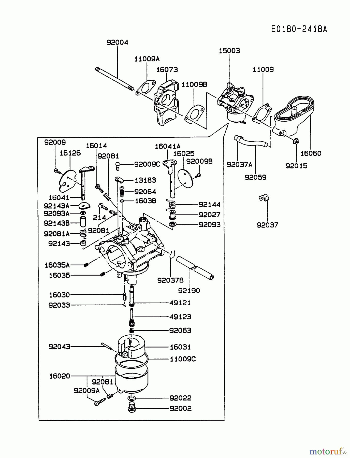  Kawasaki Motoren Motoren Vertikal FA210V - AS02 bis FH641V - DS24 FC290V-AS13 - Kawasaki FC290V 4-Stroke Engine CARBURETOR #1