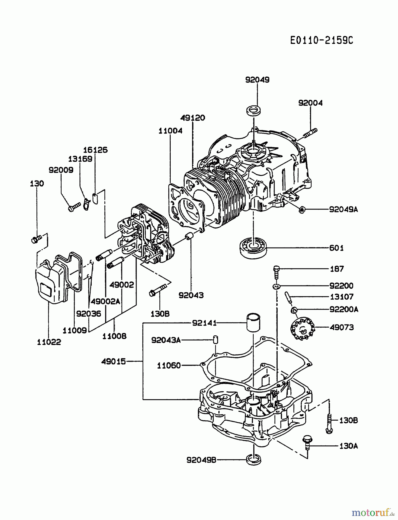  Kawasaki Motoren Motoren Vertikal FA210V - AS02 bis FH641V - DS24 FC290V-AS13 - Kawasaki FC290V 4-Stroke Engine CYLINDER/CRANKCASE