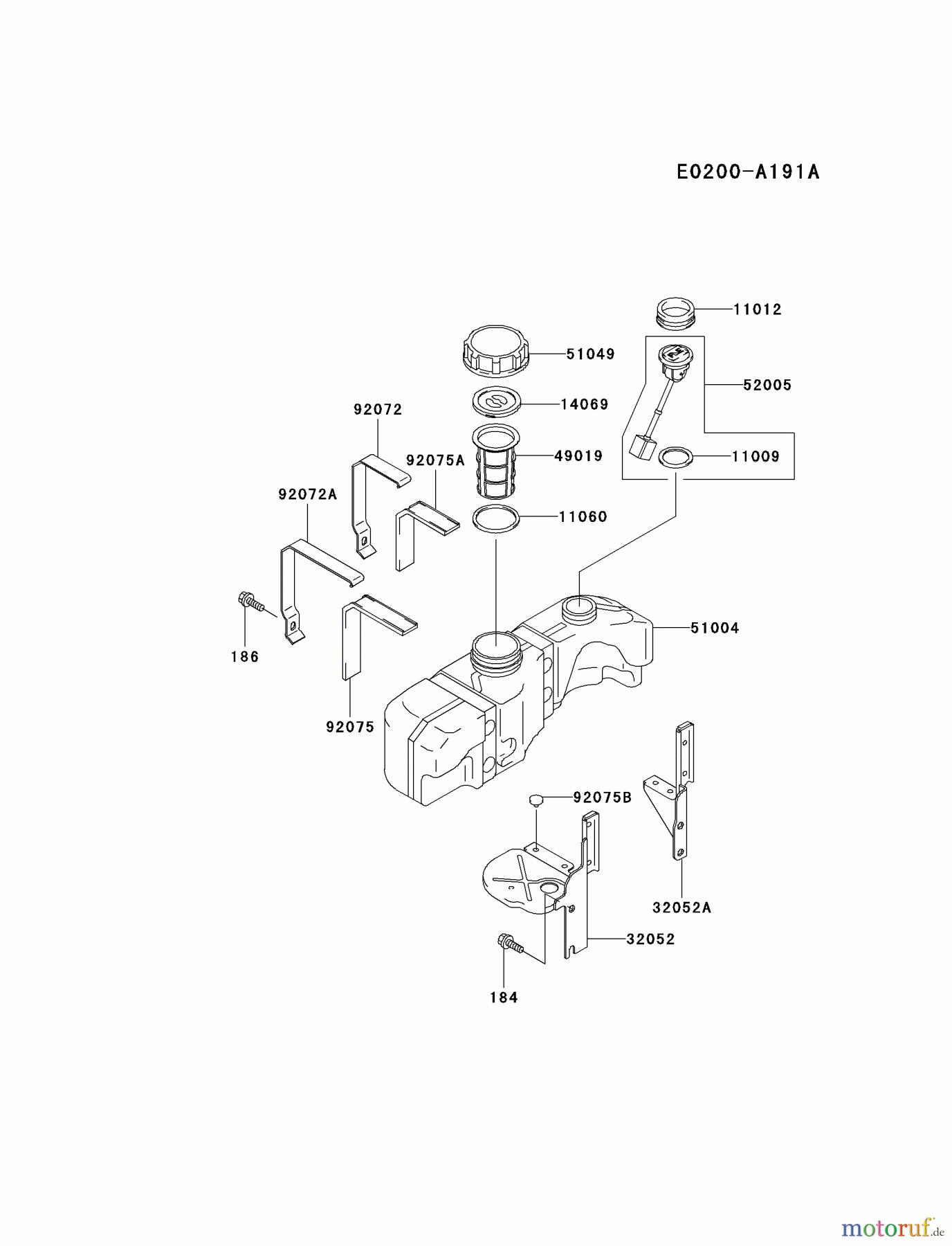  Kawasaki Motoren Motoren Vertikal FA210V - AS02 bis FH641V - DS24 FC290V-AS17 - Kawasaki FC290V 4-Stroke Engine FUEL-TANK/FUEL-VALVE