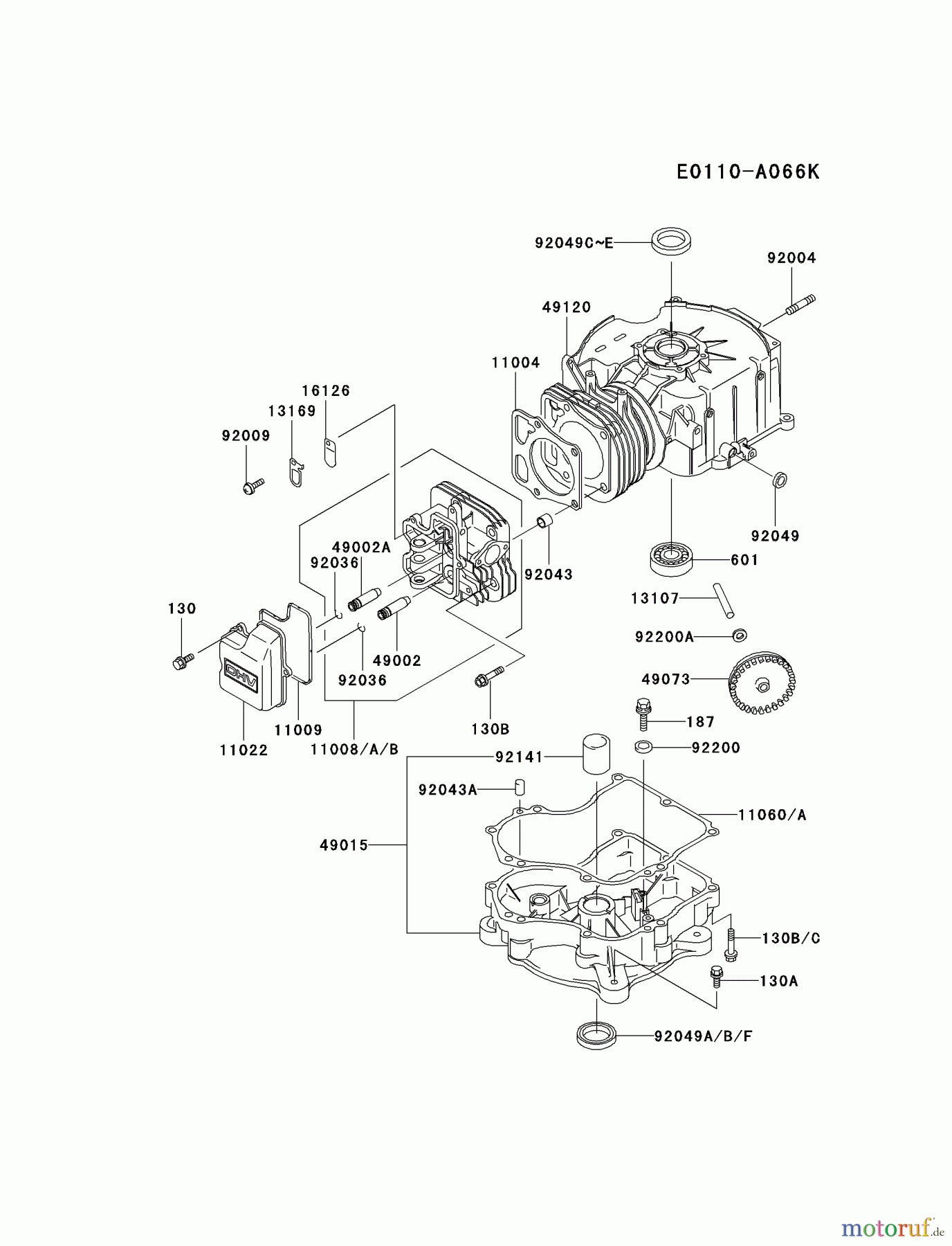  Kawasaki Motoren Motoren Vertikal FA210V - AS02 bis FH641V - DS24 FC290V-DS13 - Kawasaki FC290V 4-Stroke Engine CYLINDER/CRANKCASE