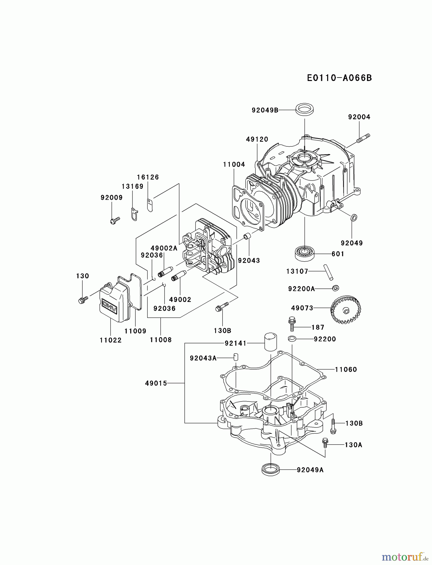  Kawasaki Motoren Motoren Vertikal FA210V - AS02 bis FH641V - DS24 FC290V-ES04 - Kawasaki FC290V 4-Stroke Engine CYLINDER/CRANKCASE