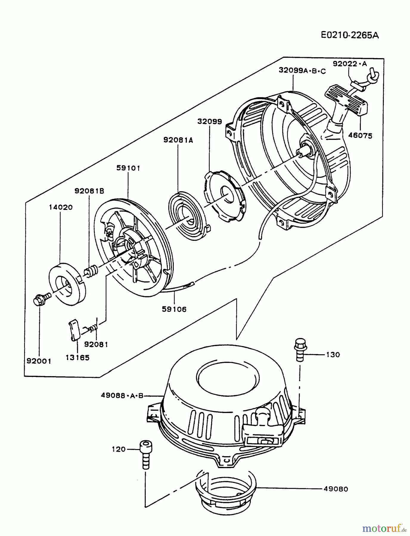  Kawasaki Motoren Motoren Vertikal FA210V - AS02 bis FH641V - DS24 FC400V-AS01 - Kawasaki FC400V 4-Stroke Engine STARTER