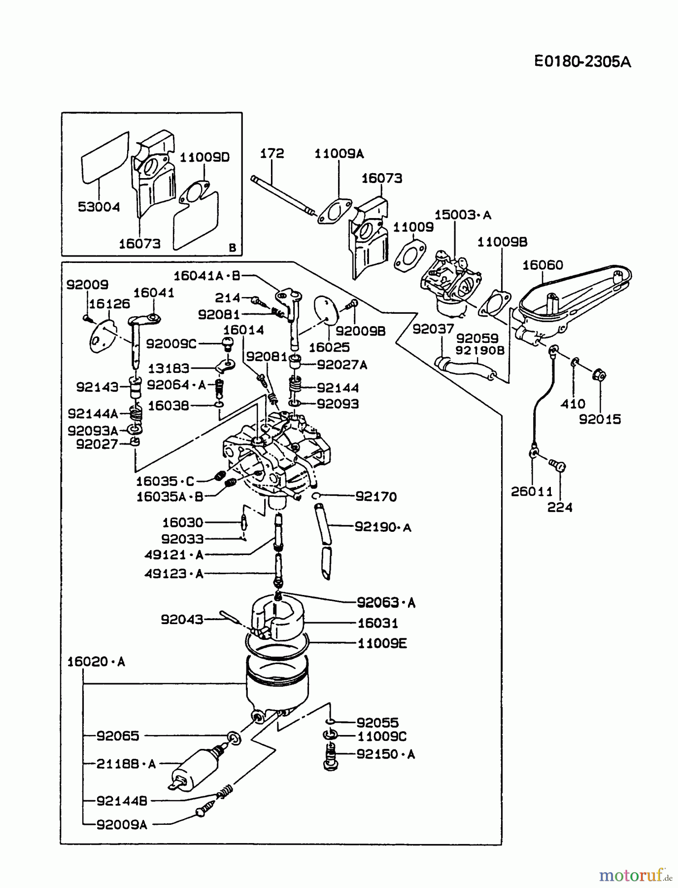  Kawasaki Motoren Motoren Vertikal FA210V - AS02 bis FH641V - DS24 FC420V-AS08 - Kawasaki FC420V 4-Stroke Engine CARBURETOR #2