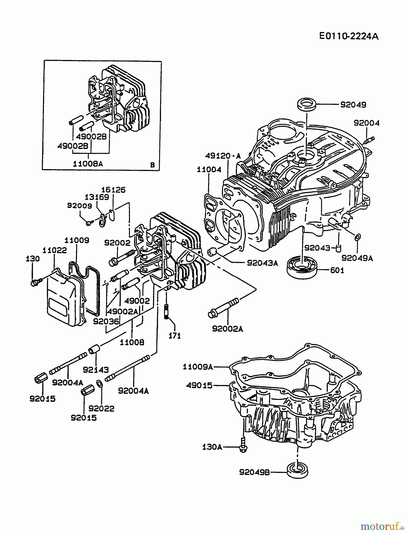  Kawasaki Motoren Motoren Vertikal FA210V - AS02 bis FH641V - DS24 FC420V-BS08 - Kawasaki FC420V 4-Stroke Engine CYLINDER/CRANKCASE