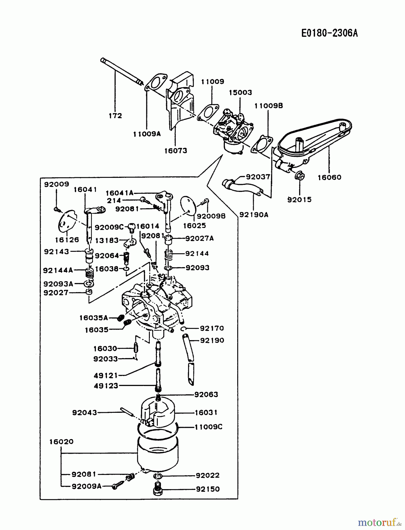  Kawasaki Motoren Motoren Vertikal FA210V - AS02 bis FH641V - DS24 FC420V-AS13 - Kawasaki FC420V 4-Stroke Engine CARBURETOR #2