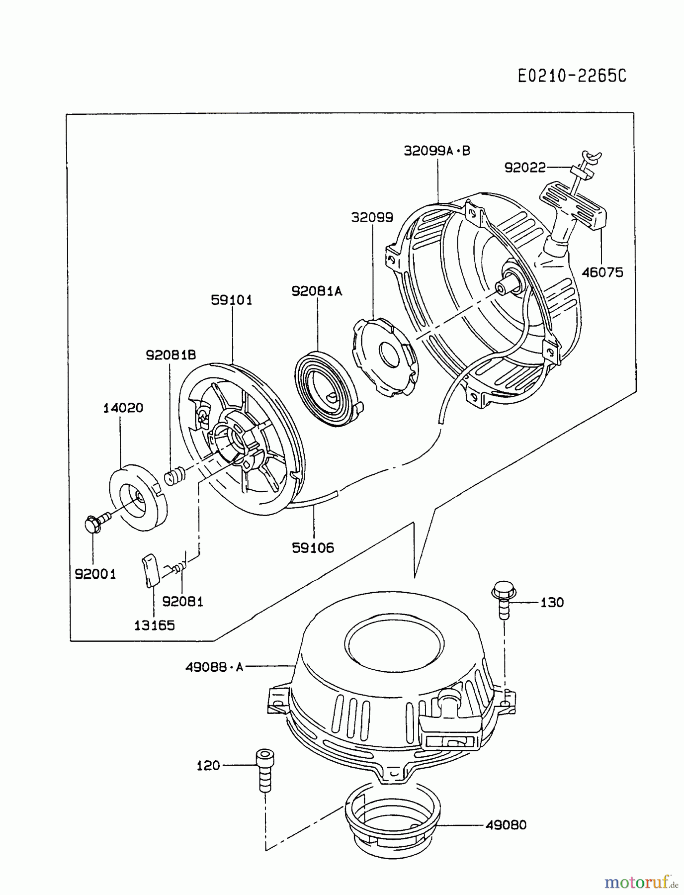  Kawasaki Motoren Motoren Vertikal FA210V - AS02 bis FH641V - DS24 FC420V-AS07 - Kawasaki FC420V 4-Stroke Engine STARTER