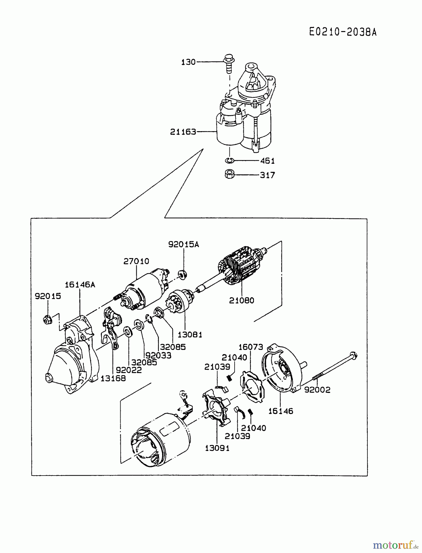  Kawasaki Motoren Motoren Vertikal FA210V - AS02 bis FH641V - DS24 FC420V-CS01 - Kawasaki FC420V 4-Stroke Engine STARTER