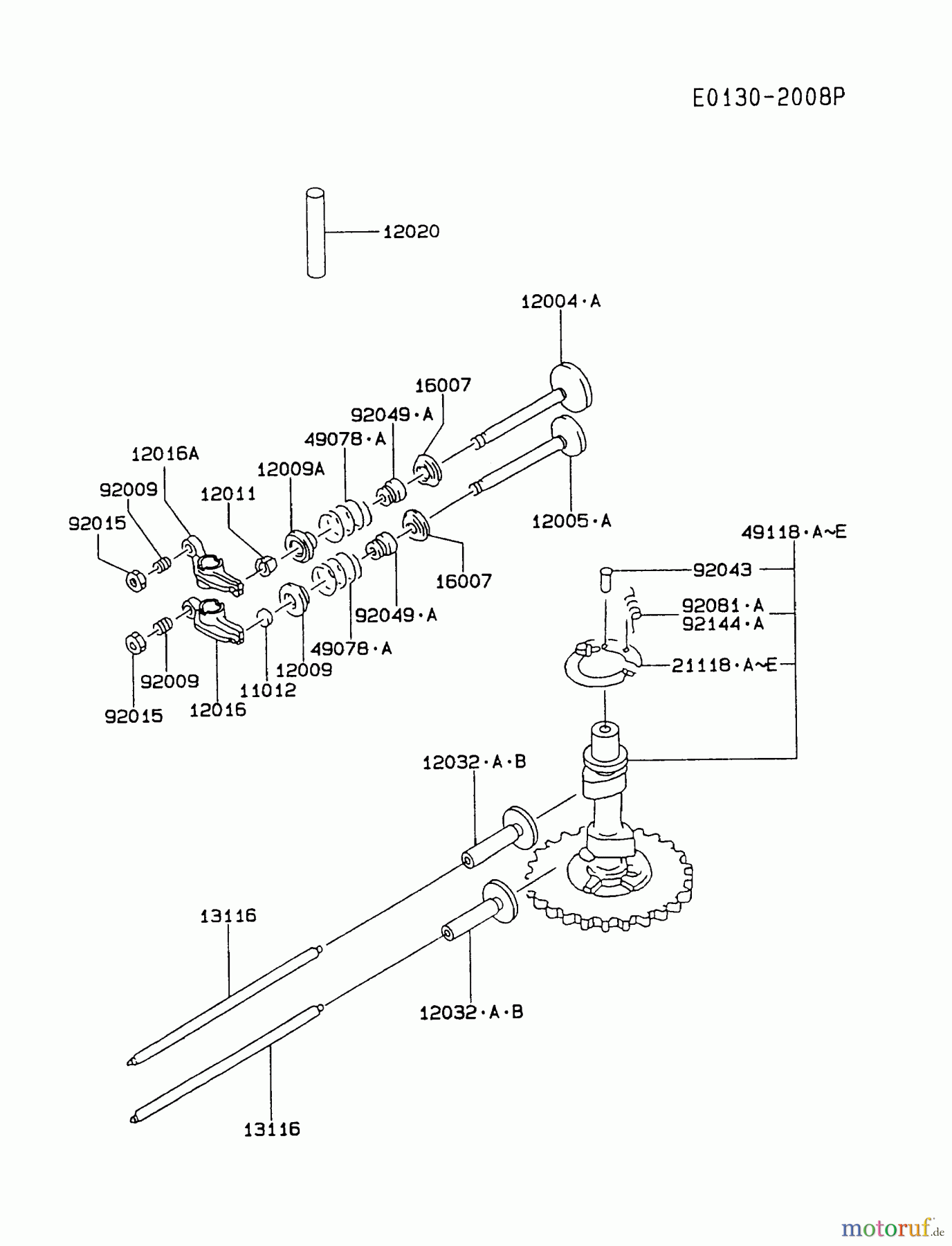  Kawasaki Motoren Motoren Vertikal FA210V - AS02 bis FH641V - DS24 FC420V-BS01 - Kawasaki FC420V 4-Stroke Engine VALVE/CAMSHAFT #2