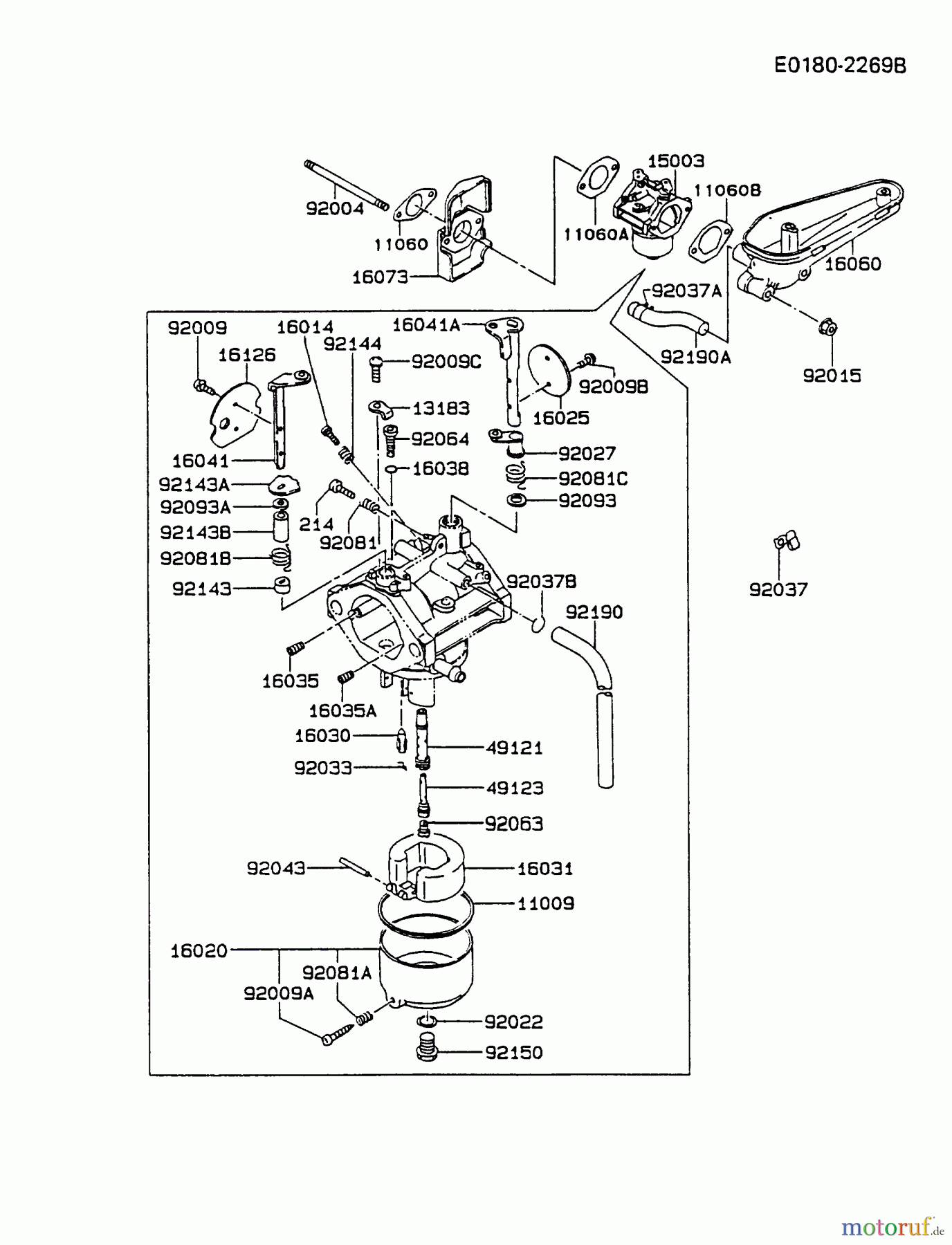  Kawasaki Motoren Motoren Vertikal FA210V - AS02 bis FH641V - DS24 FC540V-AS13 - Kawasaki FC540V 4-Stroke Engine CARBURETOR #2