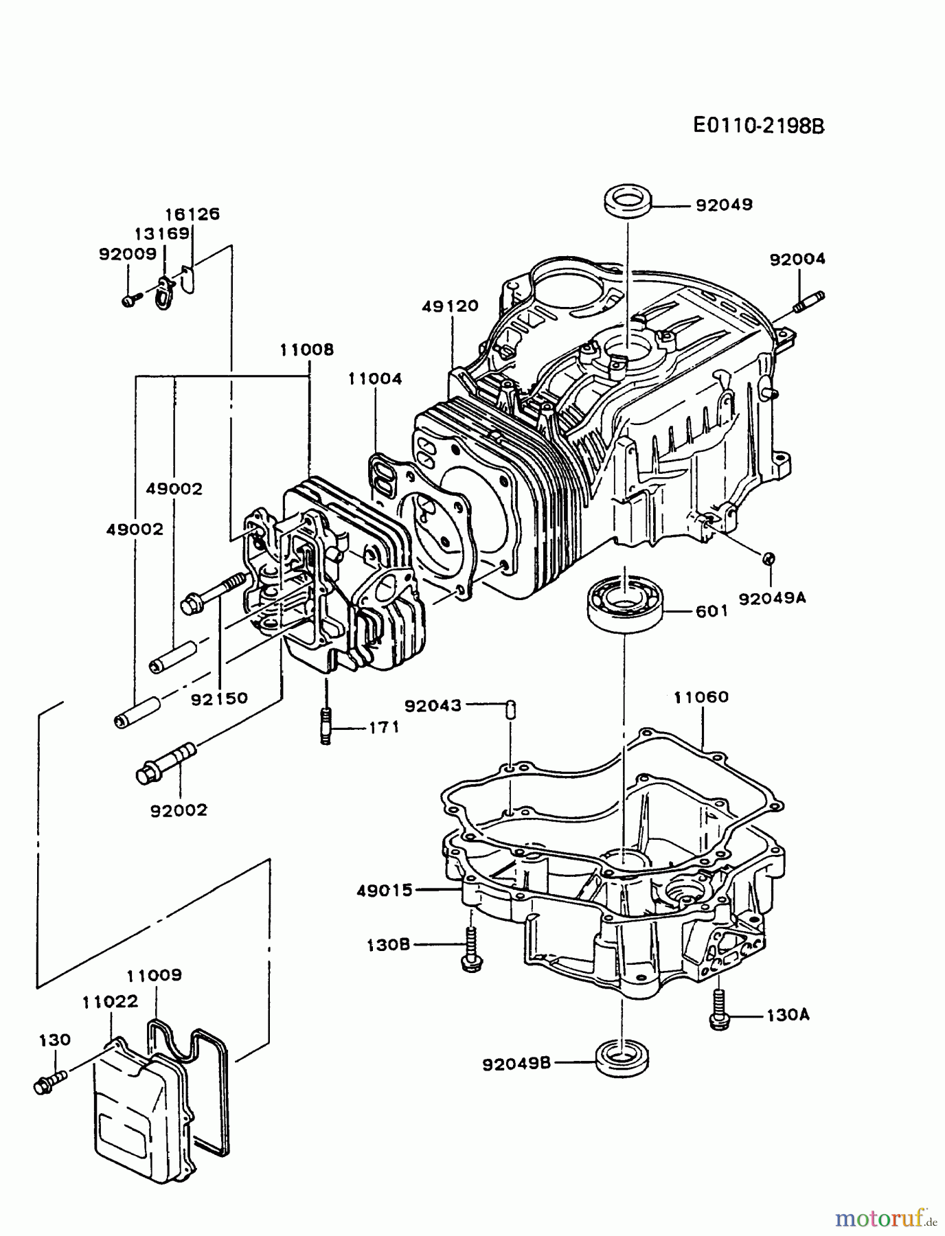  Kawasaki Motoren Motoren Vertikal FA210V - AS02 bis FH641V - DS24 FC540V-AS13 - Kawasaki FC540V 4-Stroke Engine CYLINDER/CRANKCASE