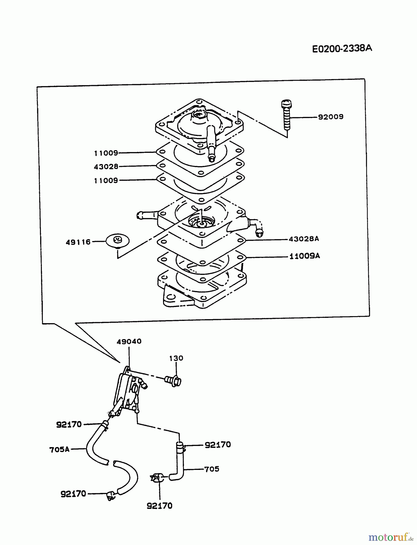  Kawasaki Motoren Motoren Vertikal FA210V - AS02 bis FH641V - DS24 FC540V-AS13 - Kawasaki FC540V 4-Stroke Engine FUEL-TANK/FUEL-VALVE