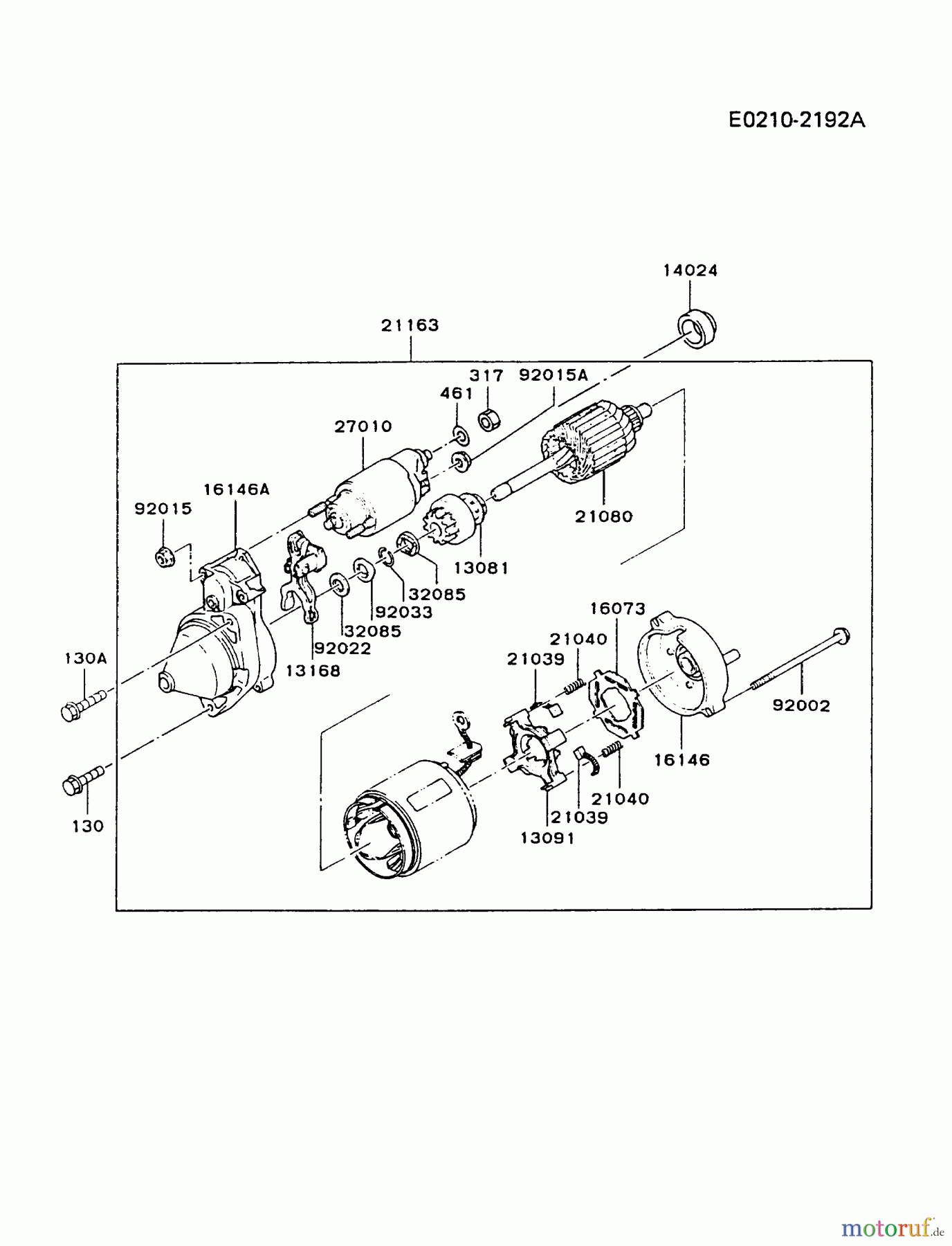  Kawasaki Motoren Motoren Vertikal FA210V - AS02 bis FH641V - DS24 FC540V-AS13 - Kawasaki FC540V 4-Stroke Engine STARTER