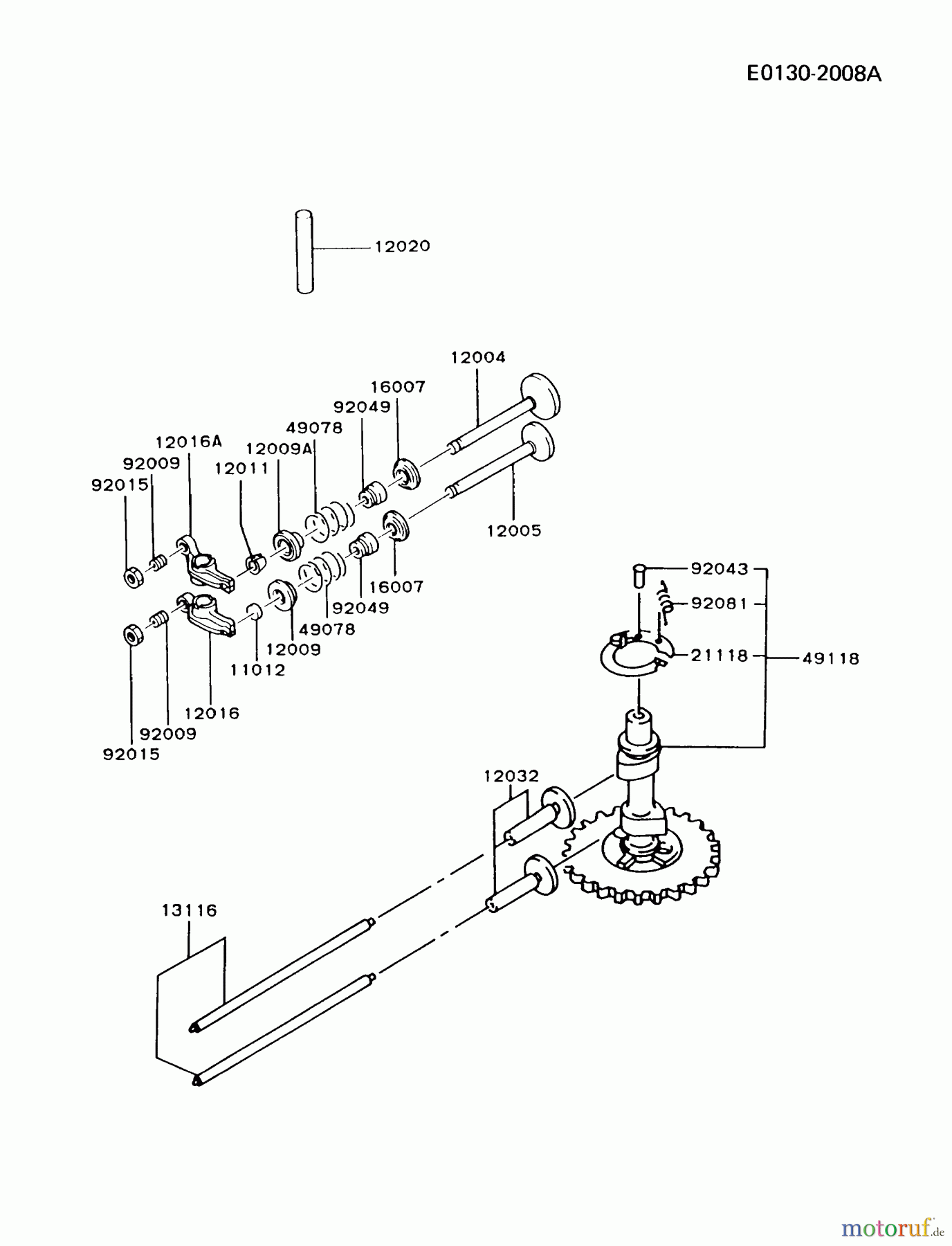  Kawasaki Motoren Motoren Vertikal FA210V - AS02 bis FH641V - DS24 FC540V-BS07 - Kawasaki FC540V 4-Stroke Engine VALVE/CAMSHAFT